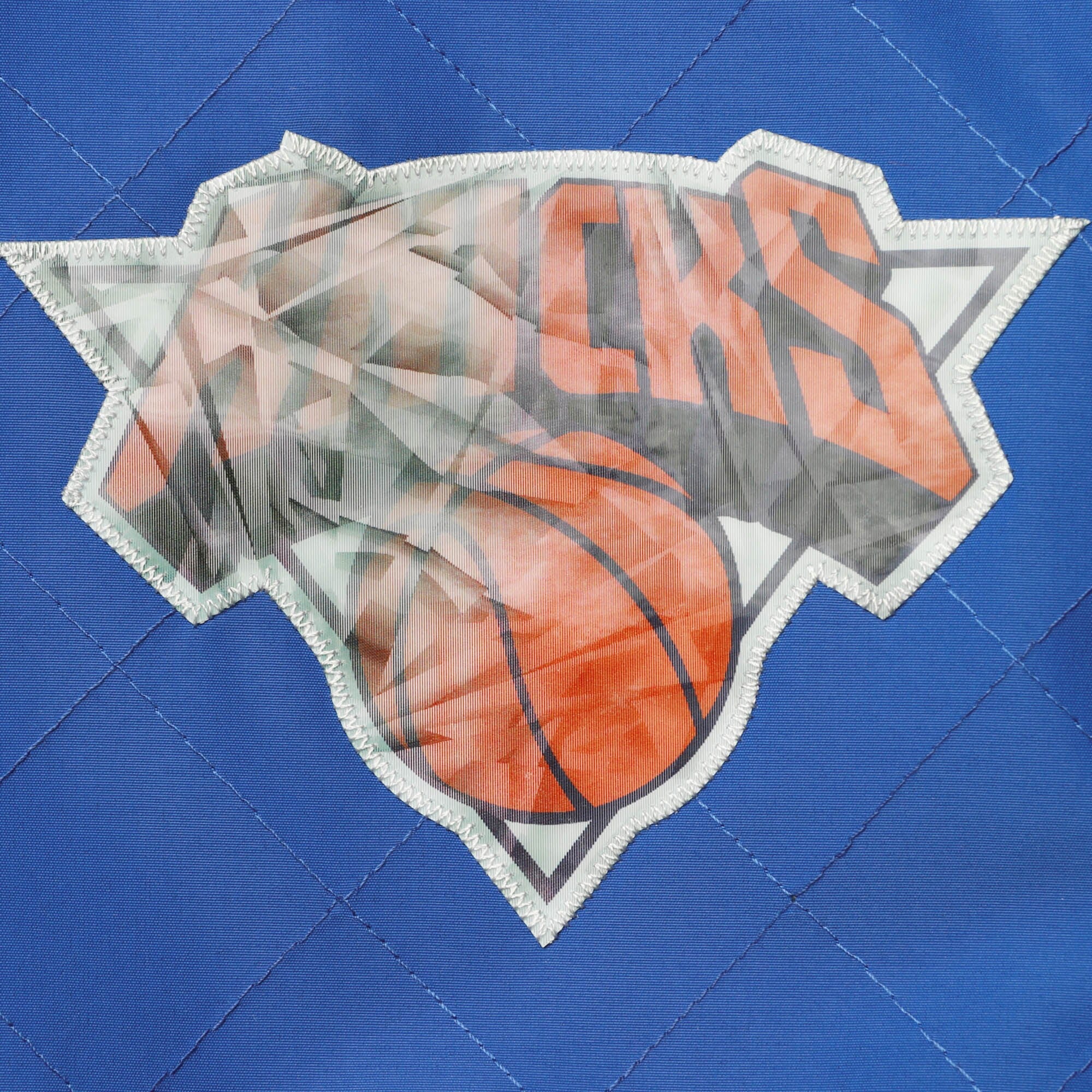 [OJBF1201-NYKYYPPPBLUE] MENS MITCHELL & NESS 75TH ANNI WARM UP JACKET KNICKS
