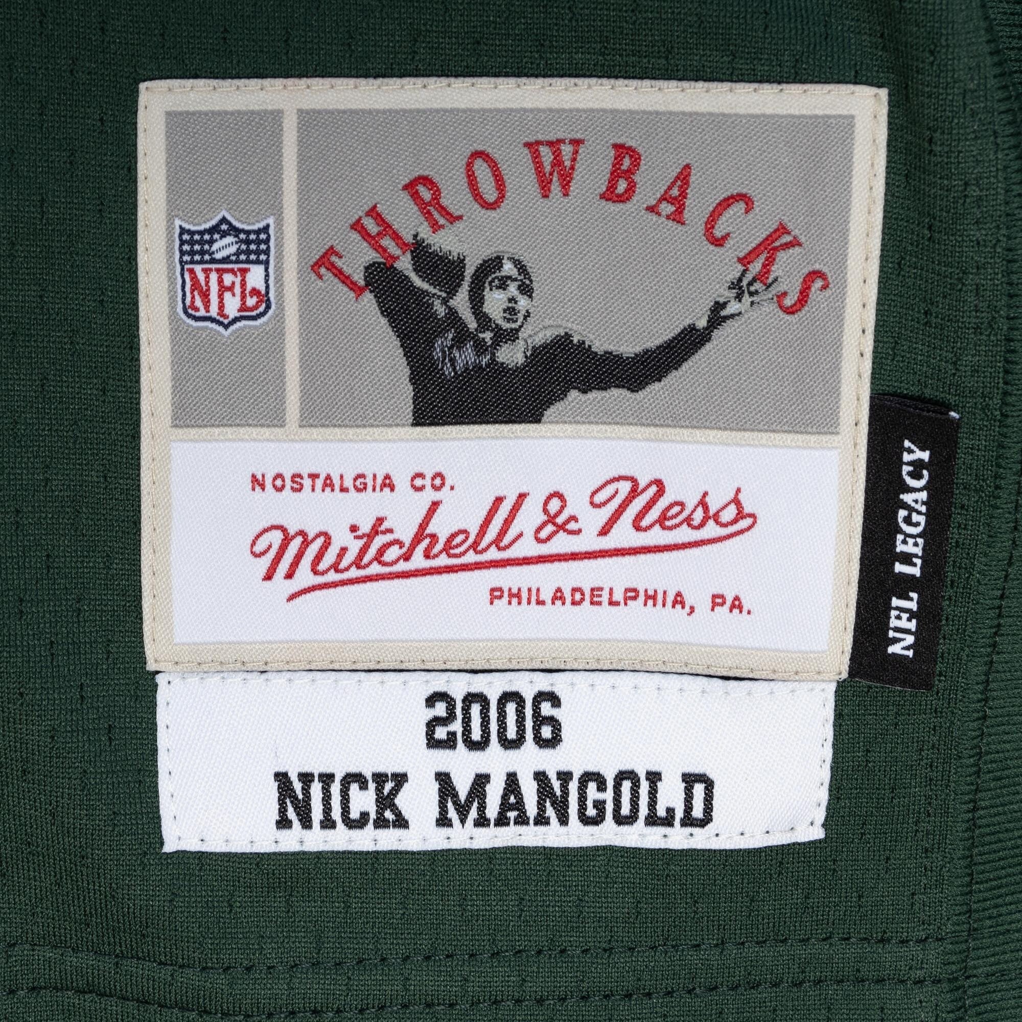 MENS MITCHELL & NESS NFL DARK JERSEY JETS 2006 NICK MANGOLD