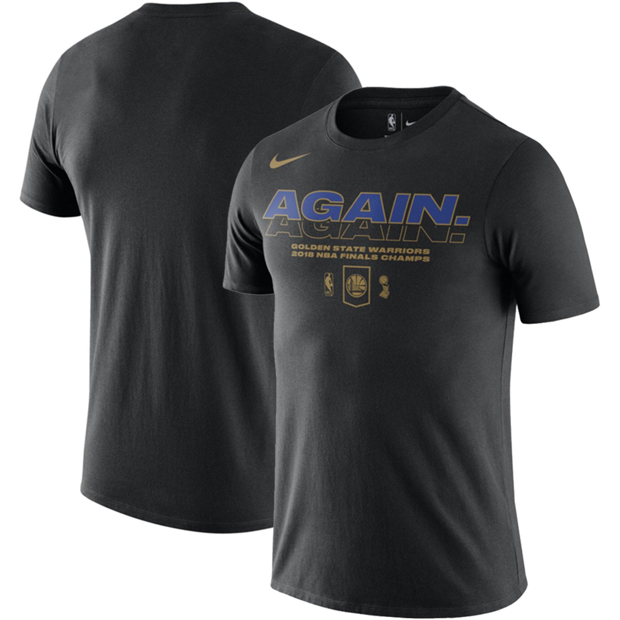 [AX4R194-BLK] YOUTH NIKE NBA GS WARRIORS 2018 NBA FINALS CHAMPS CELEBRATION TEE