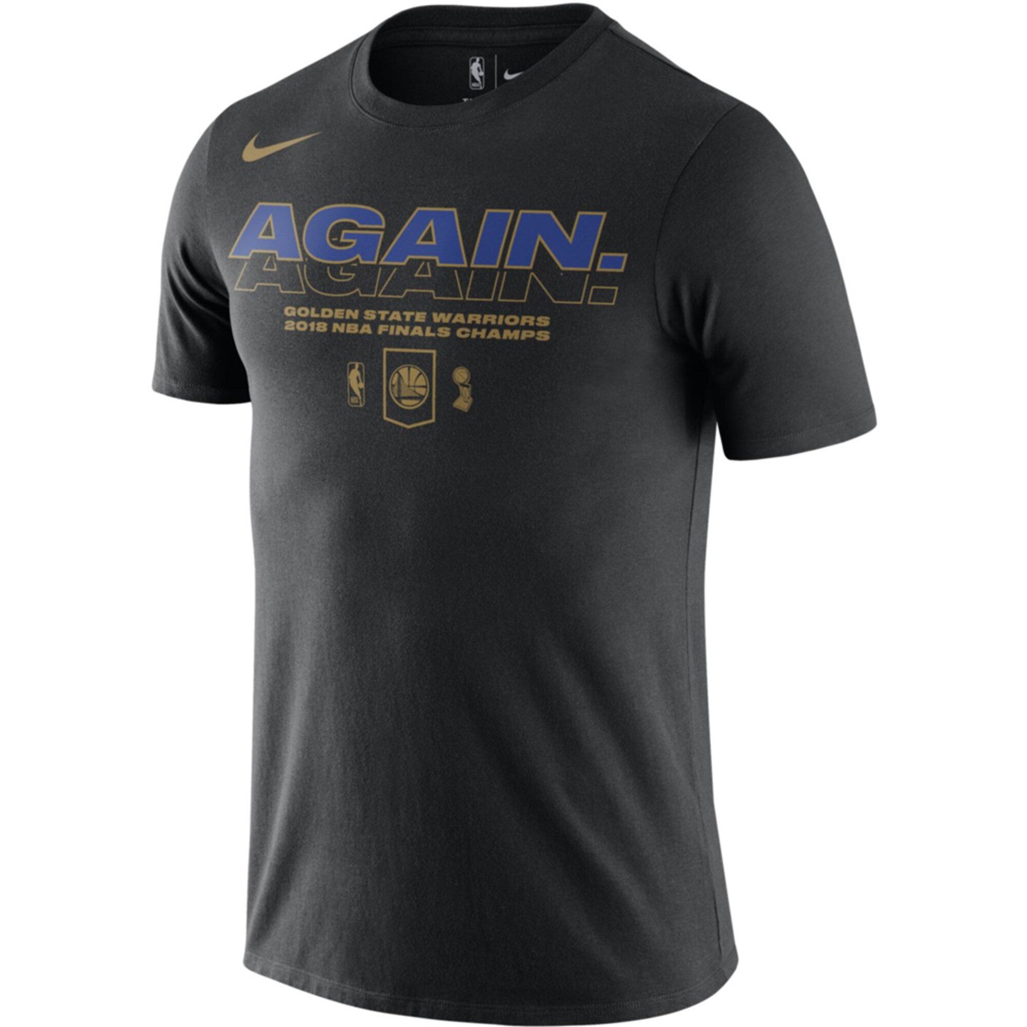 [AX4R194-BLK] YOUTH NIKE NBA GS WARRIORS 2018 NBA FINALS CHAMPS CELEBRATION TEE