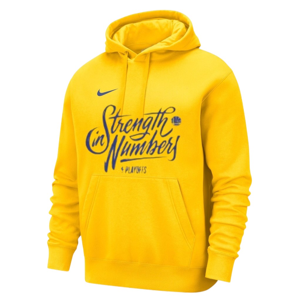 [M31314-YELLOW] Mens Nike NBA GSW Playoffs Bound Team Mantra Hoody