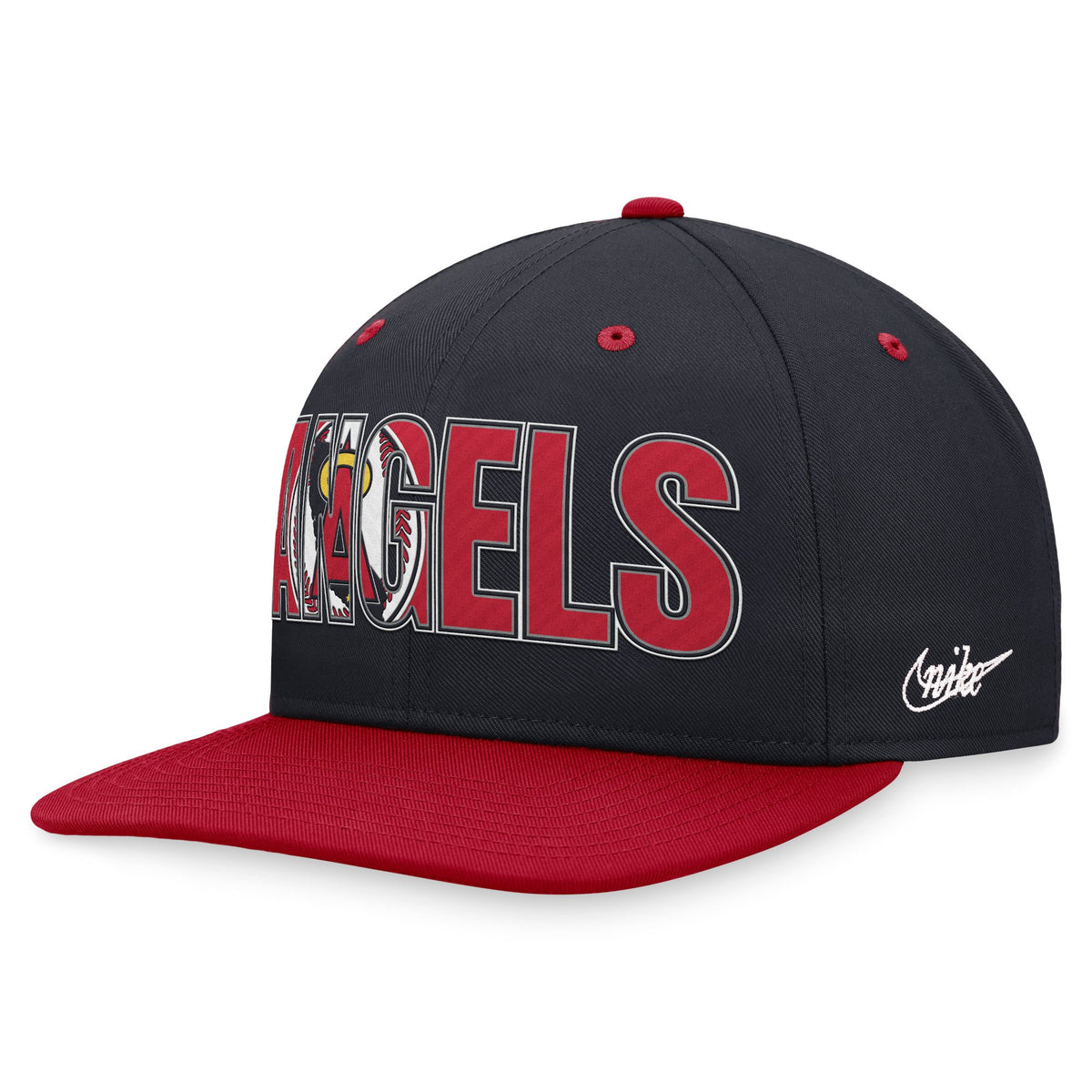 [NK44-19N4-C71-38W] MENS NIKE NAVY CALIFORNIA ANGELS COOPERSTOWN COLLECTION PRO SNAPBACK HAT