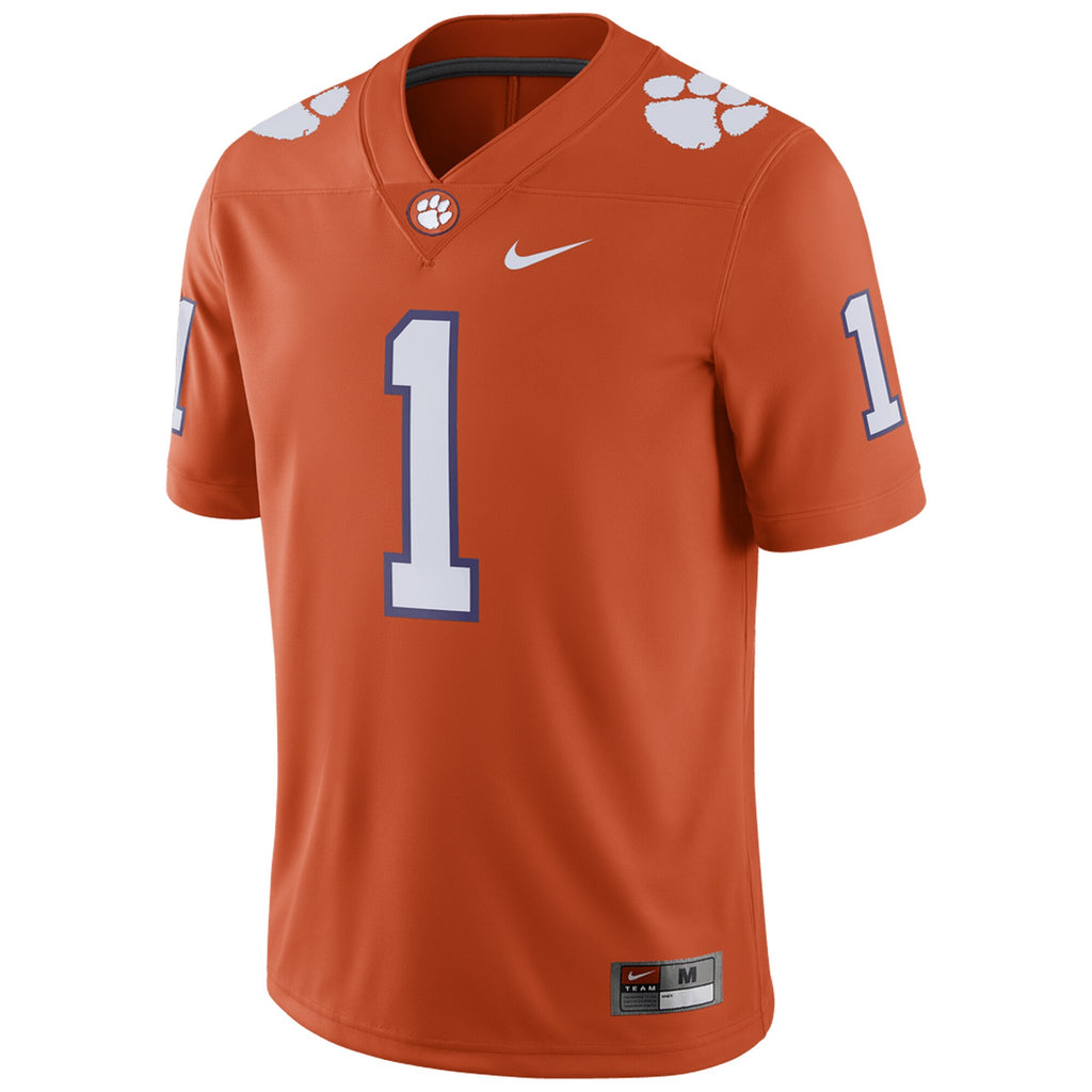 [AO9888-893] Mens Nike NCAA Clemson Tigers #1 Home Game Jersey