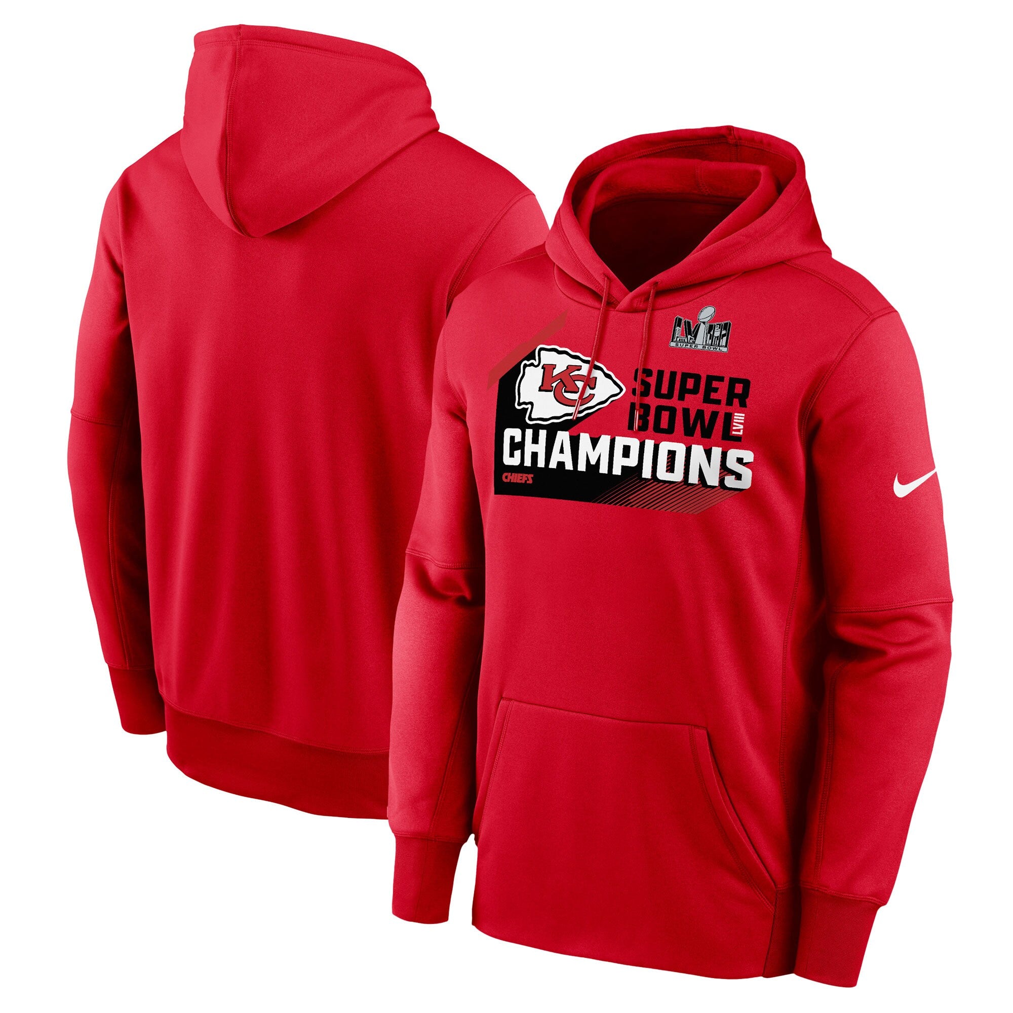 [NPAQ65N7GXJN3] MENS NIKE CHIEFS SUPER BOWL LVIII CHAMPIONS PARADE THERMA PERFORMANCE HOODIE