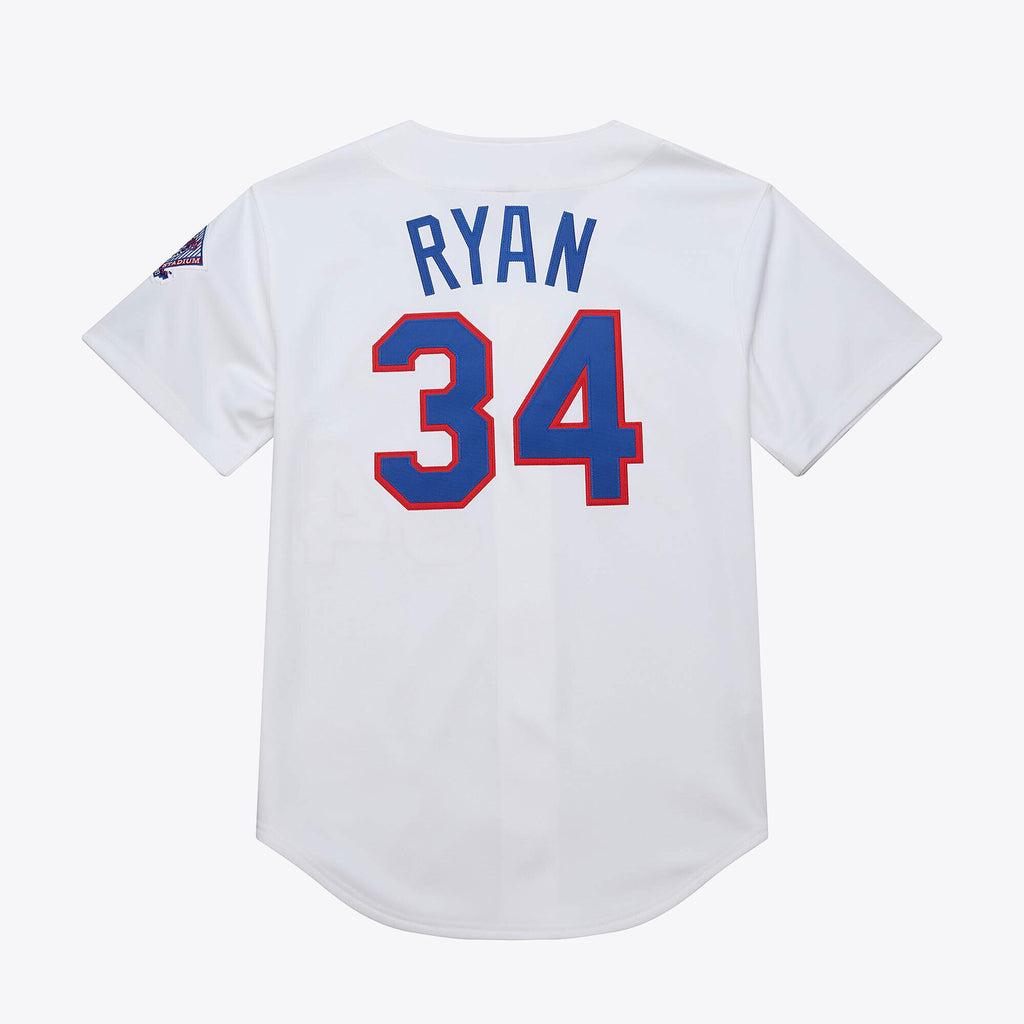 Mens Mitchell & Ness MLB WHITE JERSEY RANGERS 1993 NOLAN RYAN