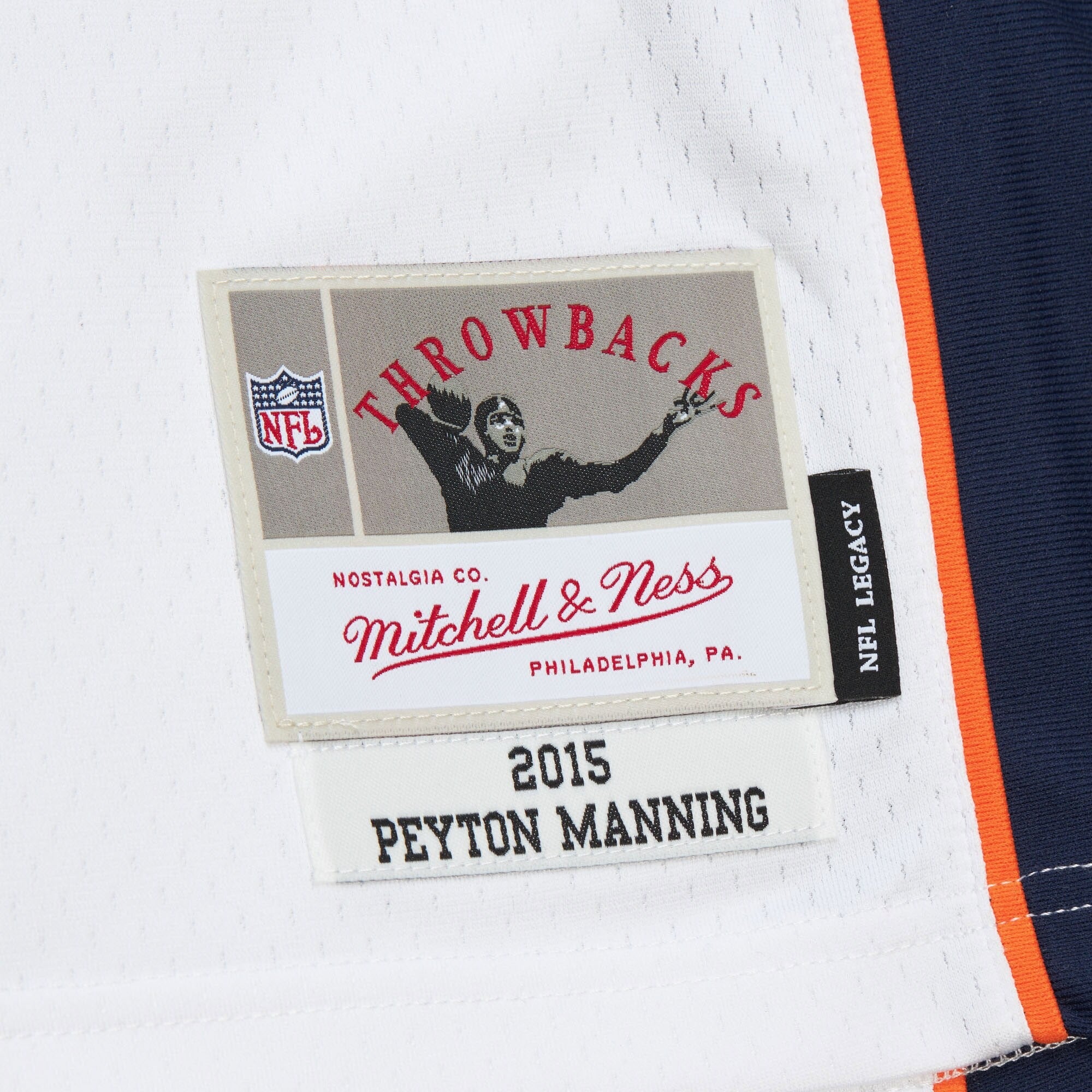 MENS MITCHELL & NESS NFL WHITE JERSEY BRONCOS 2015 PEYTON MANNING