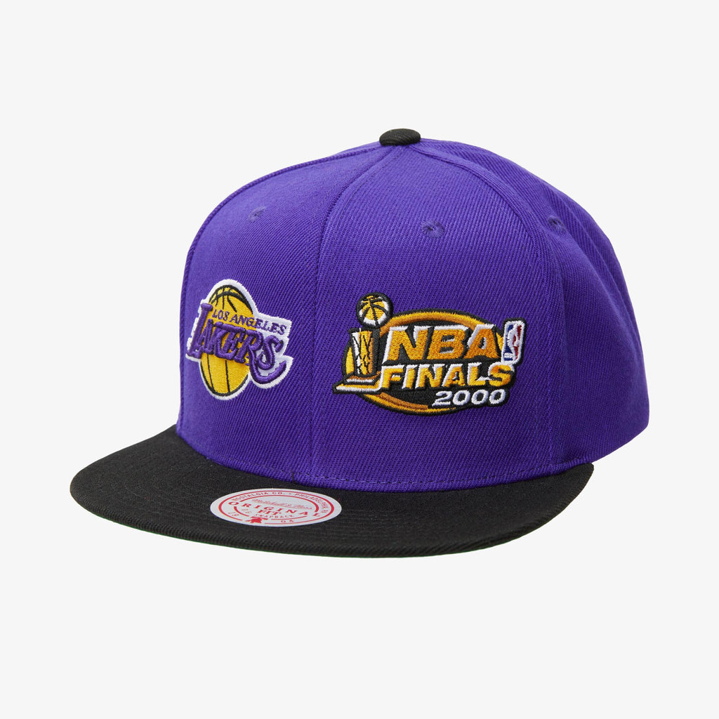 MENS MITCHELL & NESS NBA DUAL WHAMMY SNAPBACK LAKERS - PURPLE-BLACK