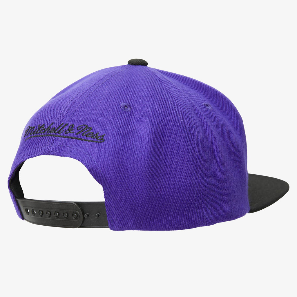 MENS MITCHELL & NESS NBA DUAL WHAMMY SNAPBACK LAKERS - PURPLE-BLACK