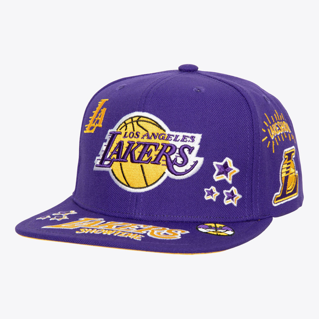 MENS MITCHELL & NESS NBA ALL OUT SNAPBACK LAKERS - PURPLE