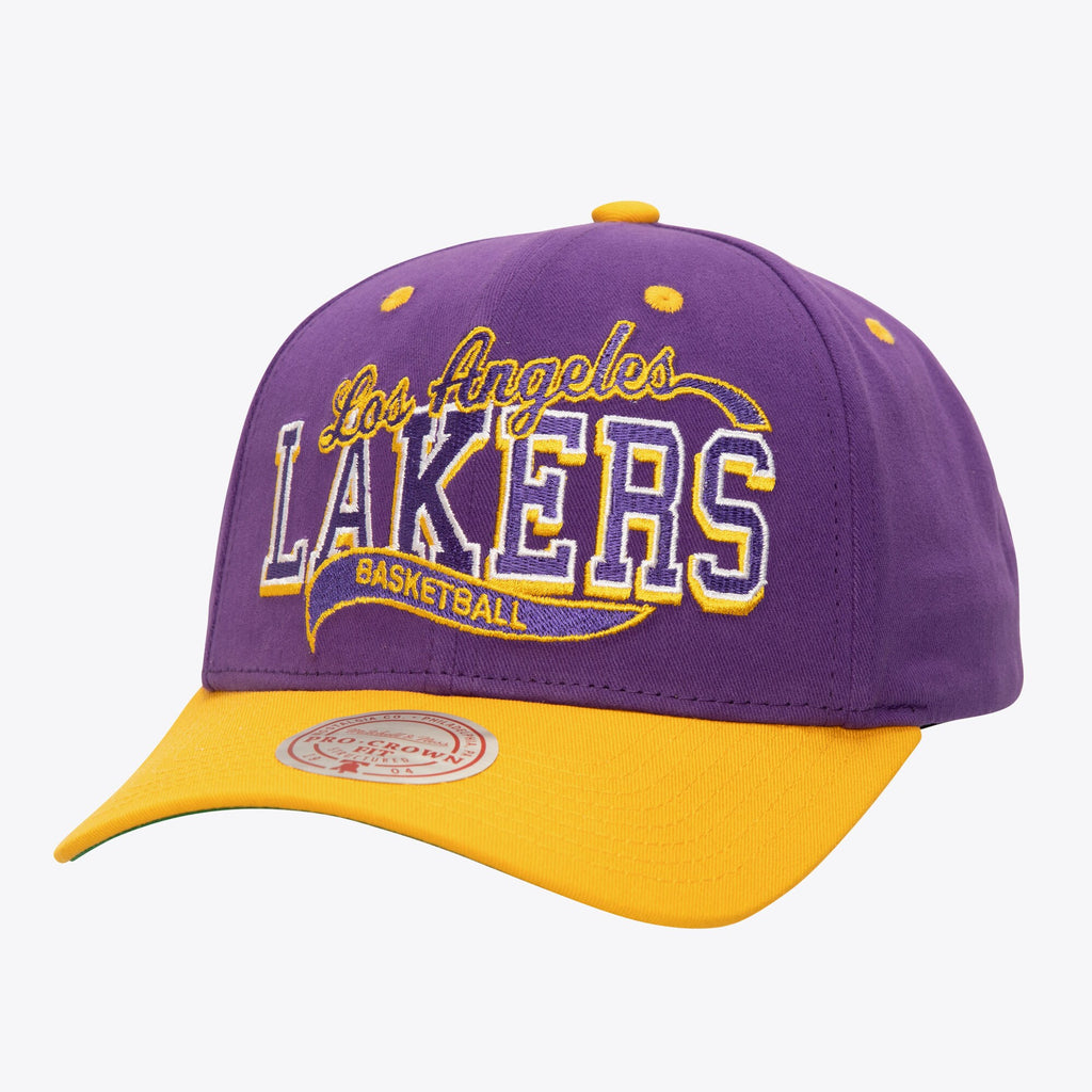 MENS MITCHELL & NESS NBA BLOCK SWEEP PRO SNAPBACK LAKERS