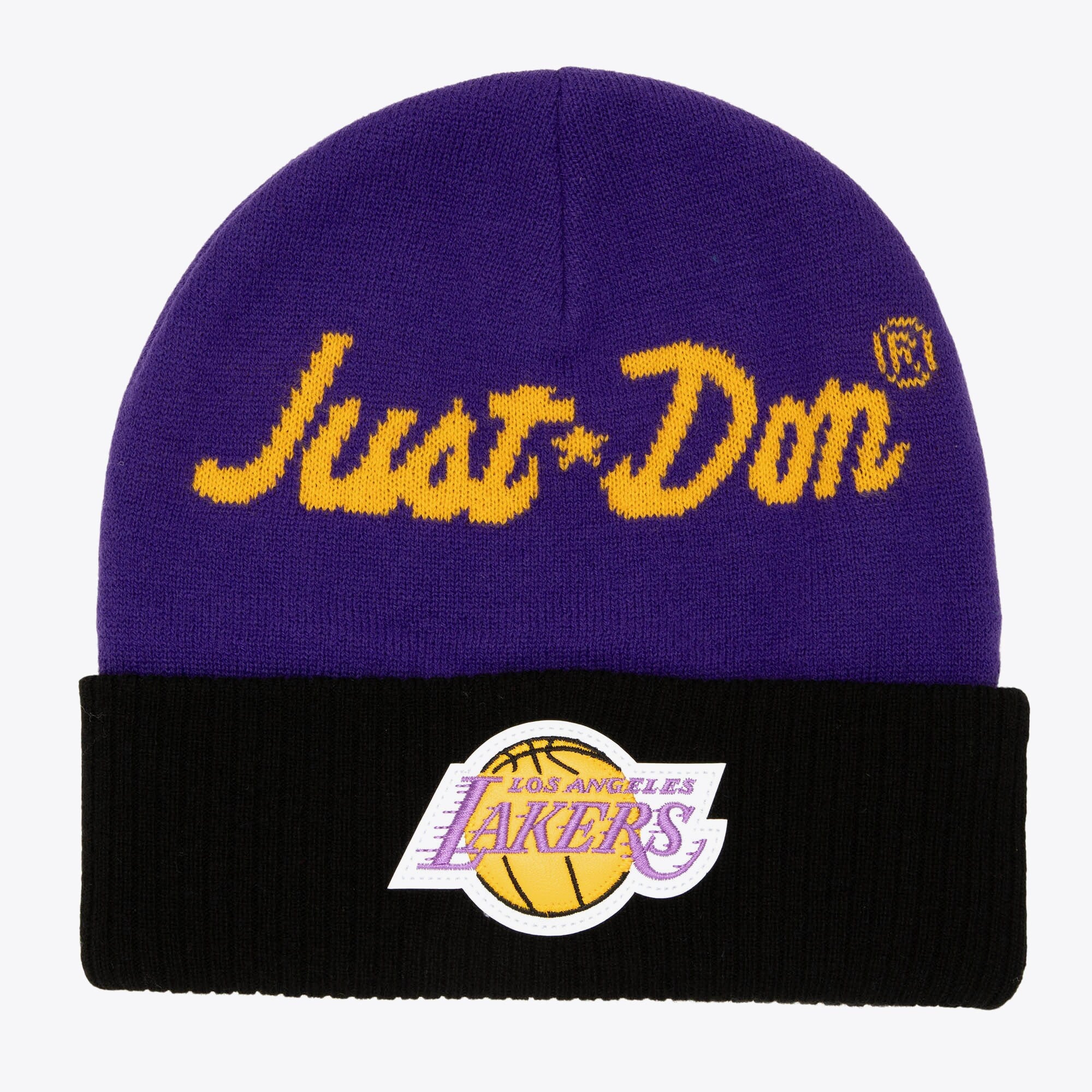 MENS MITCHELL & NESS NBA JUST DON CASHMERE KNIT HWC LAKERS - PURPLE