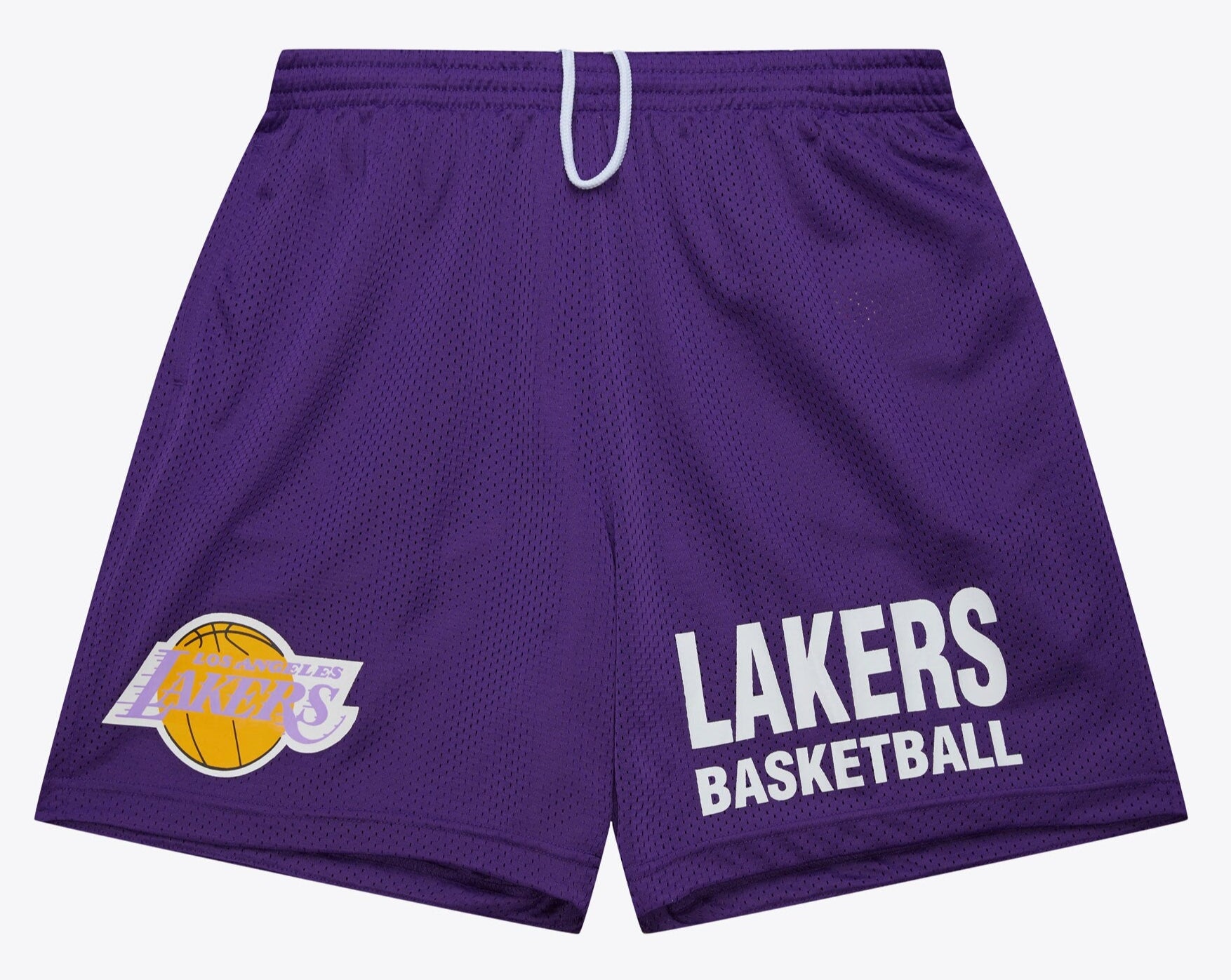 MENS MITCHELL & NESS NBA GAMEDAY MESH 7IN SHORTS VINTAGE LOGO LAKERS