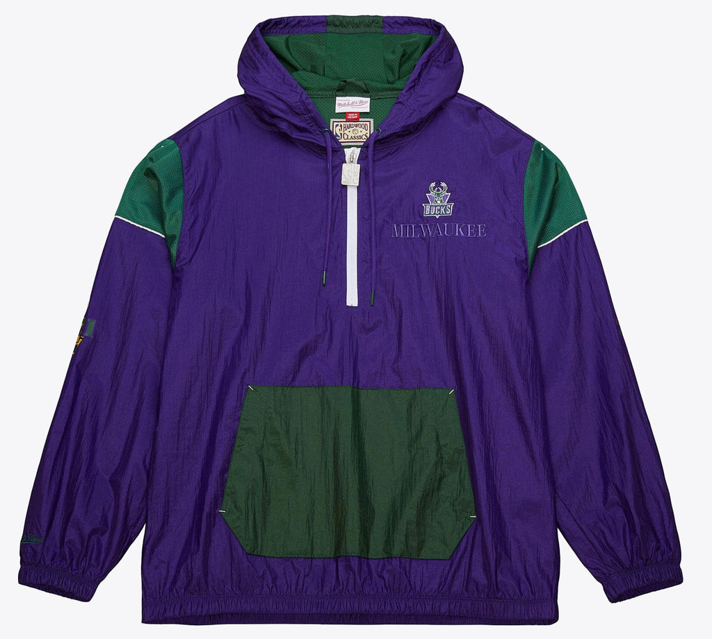 MENS MITCHELL & NESS NBA TEAM OG 3.0 ANORAK VINTAGE LOGO BUCKS