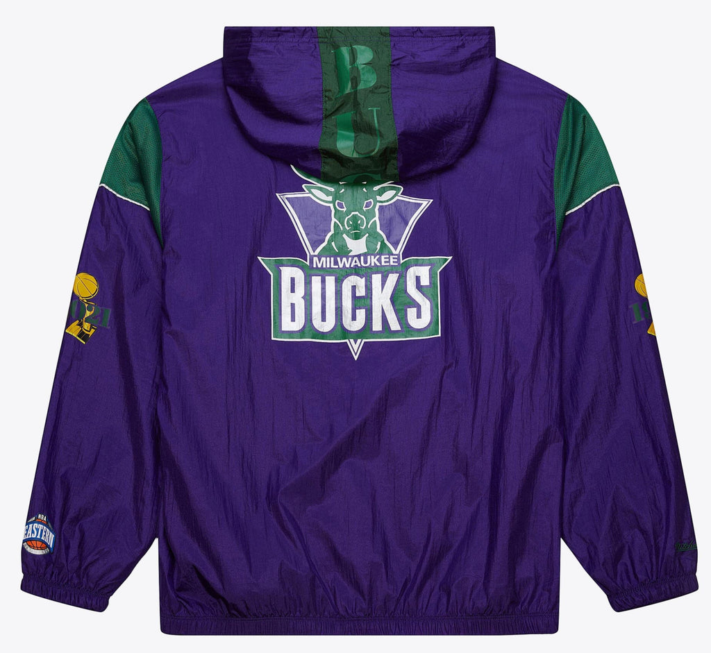 MENS MITCHELL & NESS NBA TEAM OG 3.0 ANORAK VINTAGE LOGO BUCKS