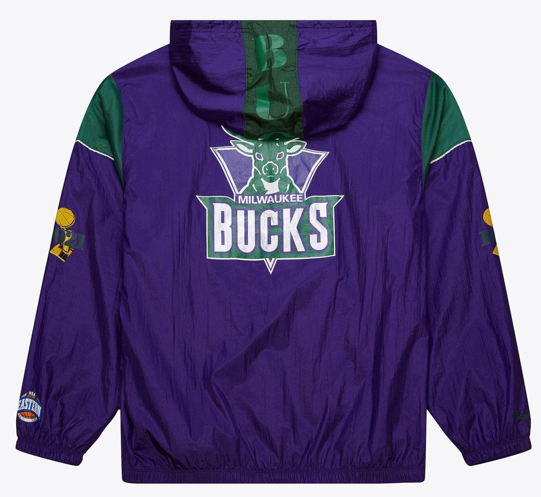 MENS MITCHELL & NESS NBA TEAM OG 3.0 ANORAK VINTAGE LOGO BUCKS