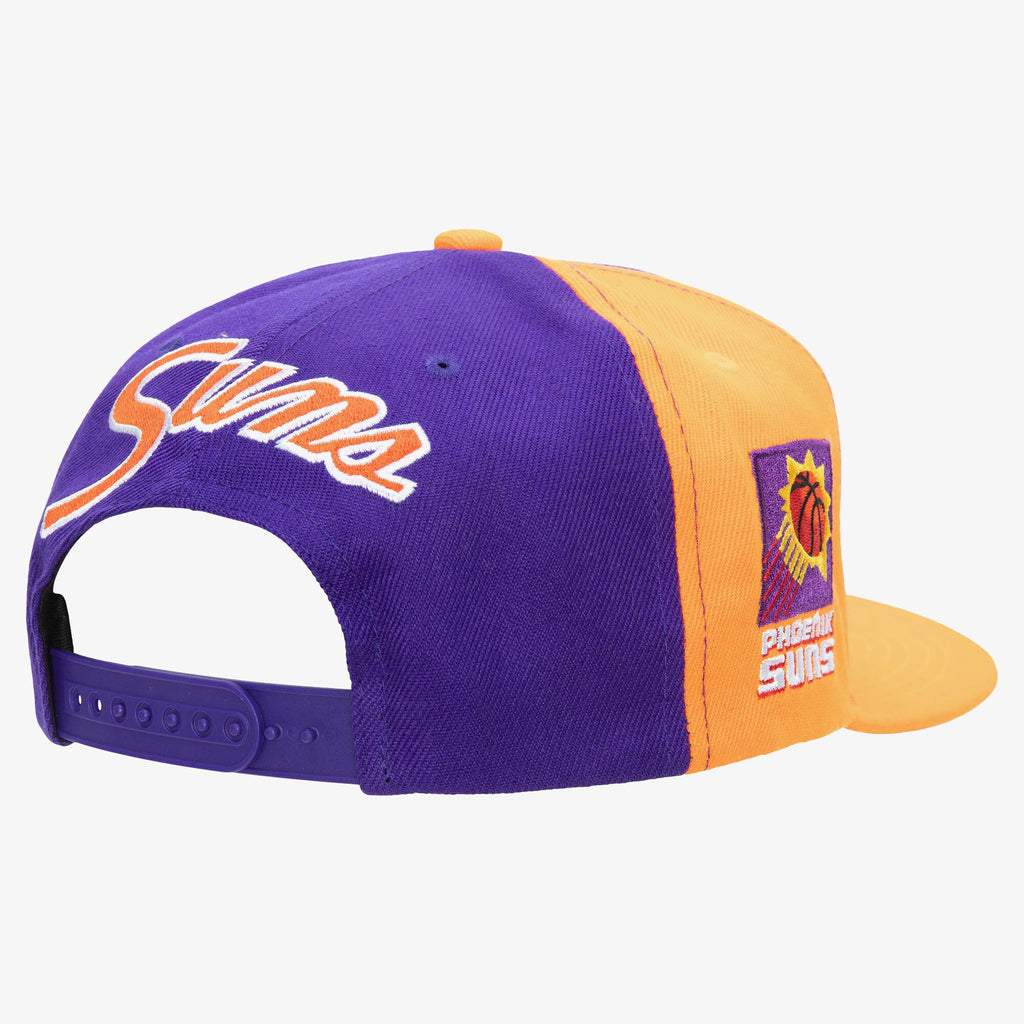 MENS MITCHELL & NESS NBA REAR SCRIPT DEADSTOCK SNAPBACK HWC SUNS - PURPLE-ORANGE