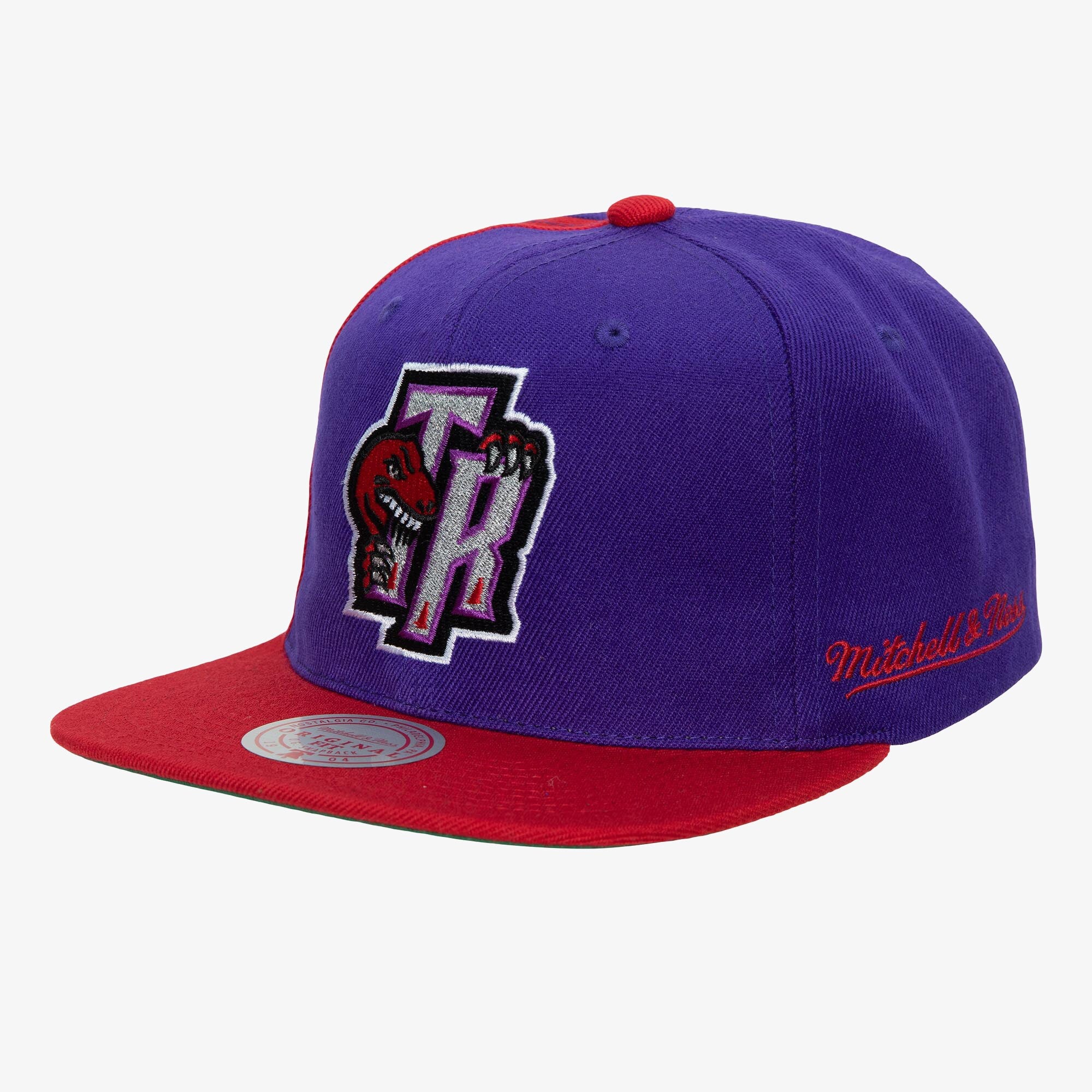MENS MITCHELL & NESS NBA REAR SCRIPT DEADSTOCK SNAPBACK HWC RAPTORS - PURPLE-RED