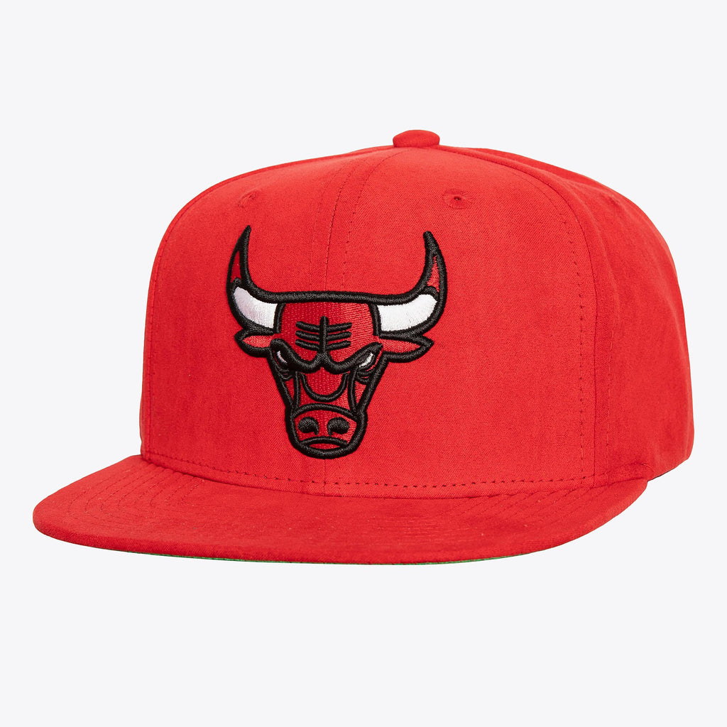 MENS MITCHELL & NESS NBA SWEET SUEDE SNAPBACK BULLS - RED