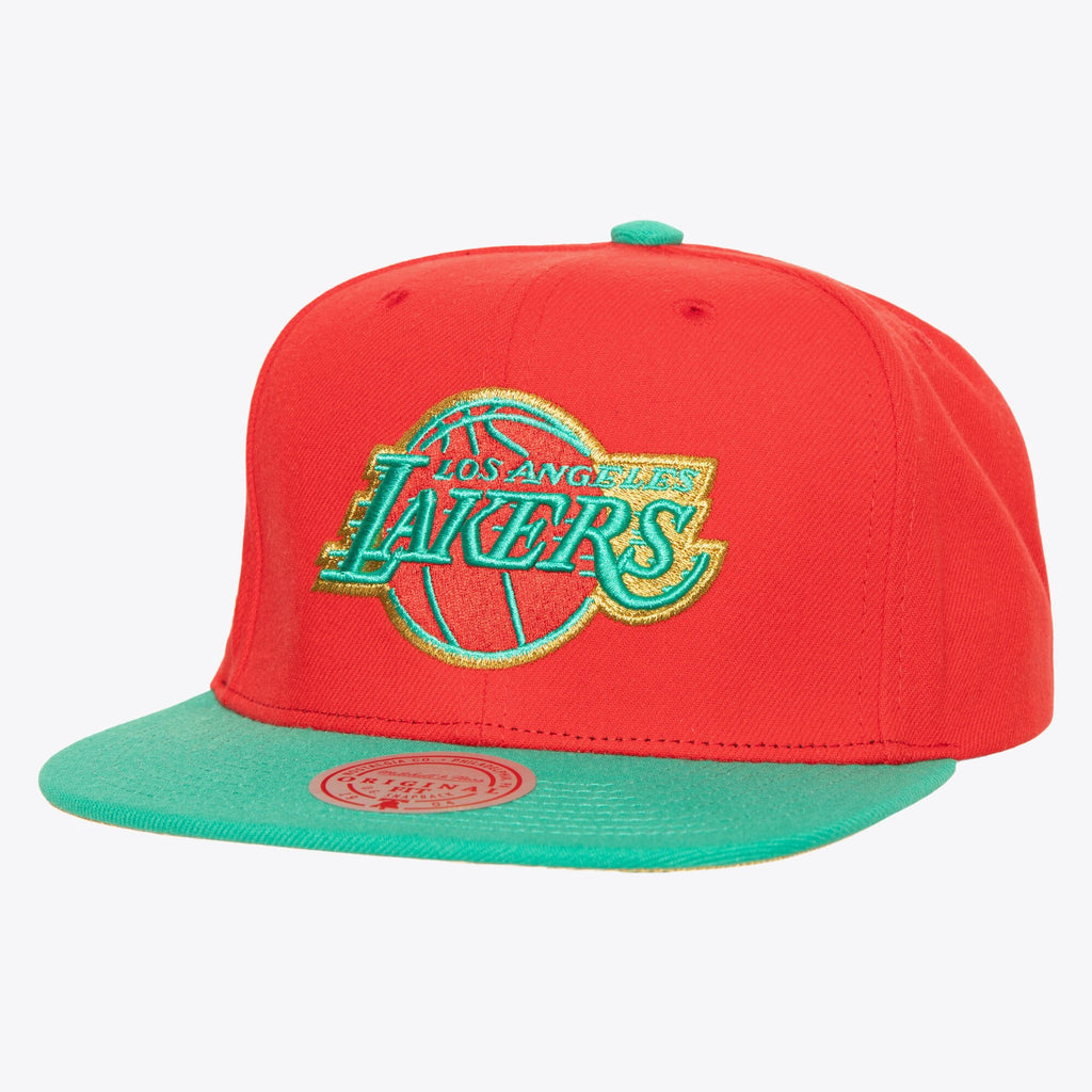 MENS MITCHELL & NESS NBA MISTLETOE SNAPBACK LAKERS - RED