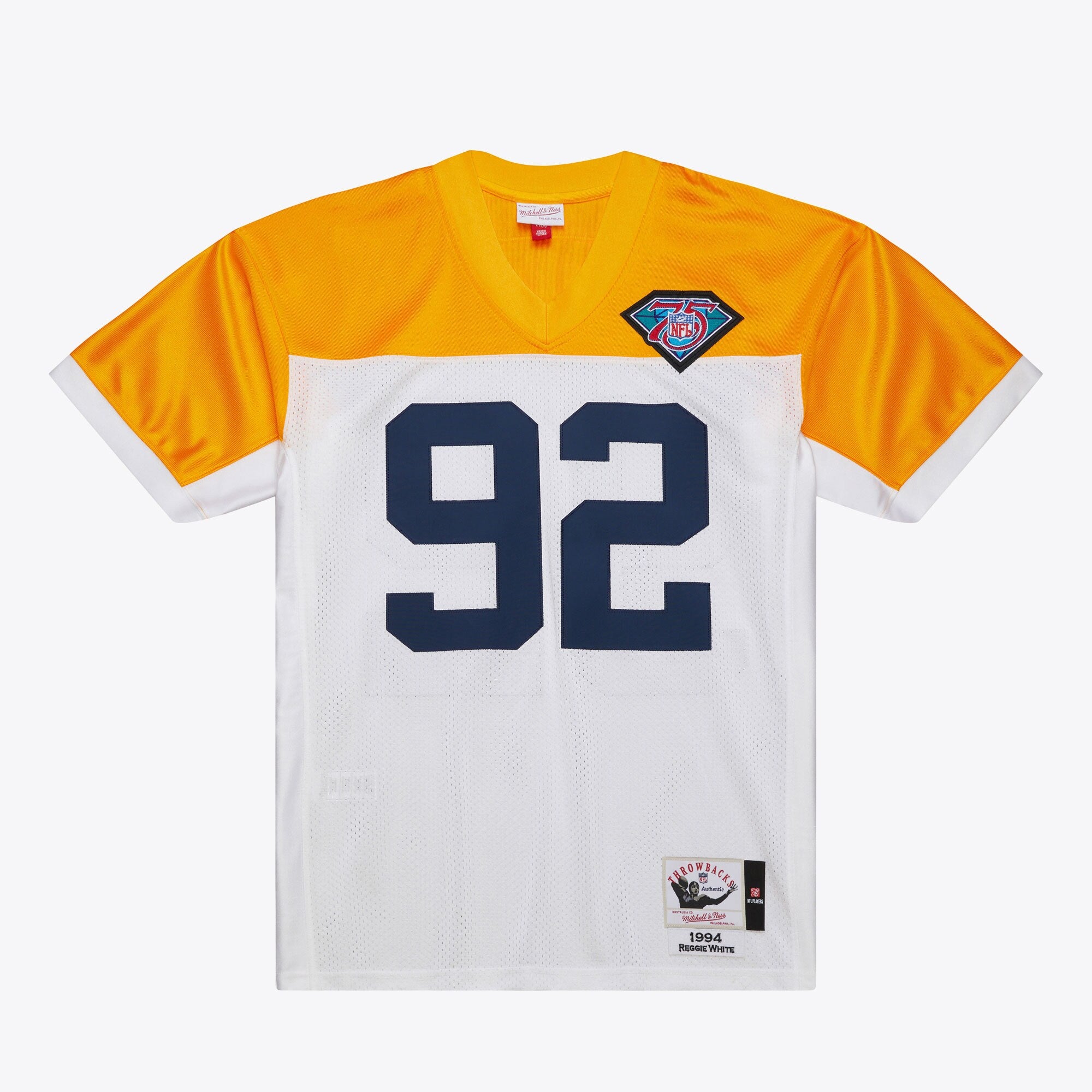MENS MITCHELL & NESS NFL WHITE JERSEY PACKERS 1994 REGGIE WHITE