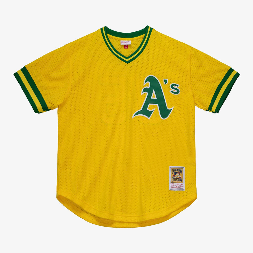MENS MITCHELL & NESS MLB AUTHENTIC BP JERSEY - ATHLETICS 1984 RICKEY HENDERSON