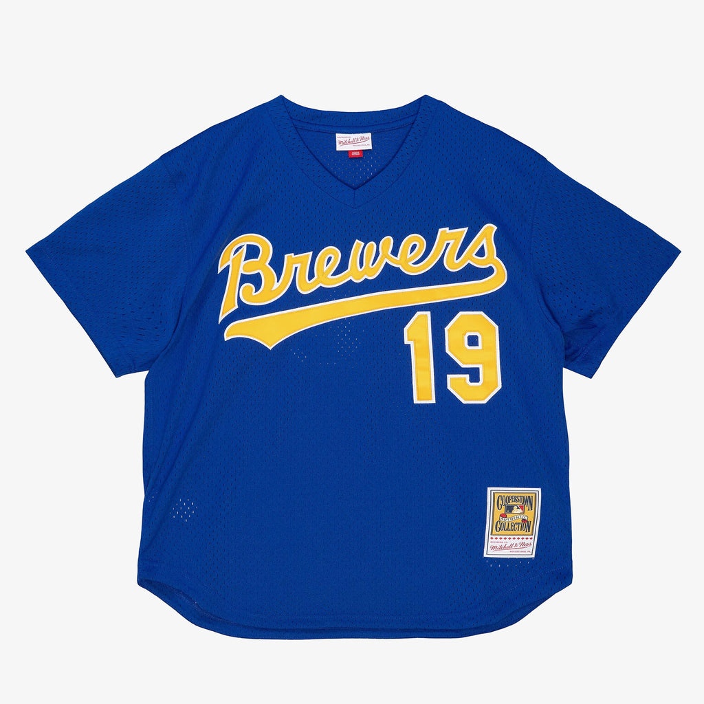 MENS MITCHELL & NESS MLB AUTHENTIC BP JERSEY - BREWERS 1991 ROBIN YOUNT