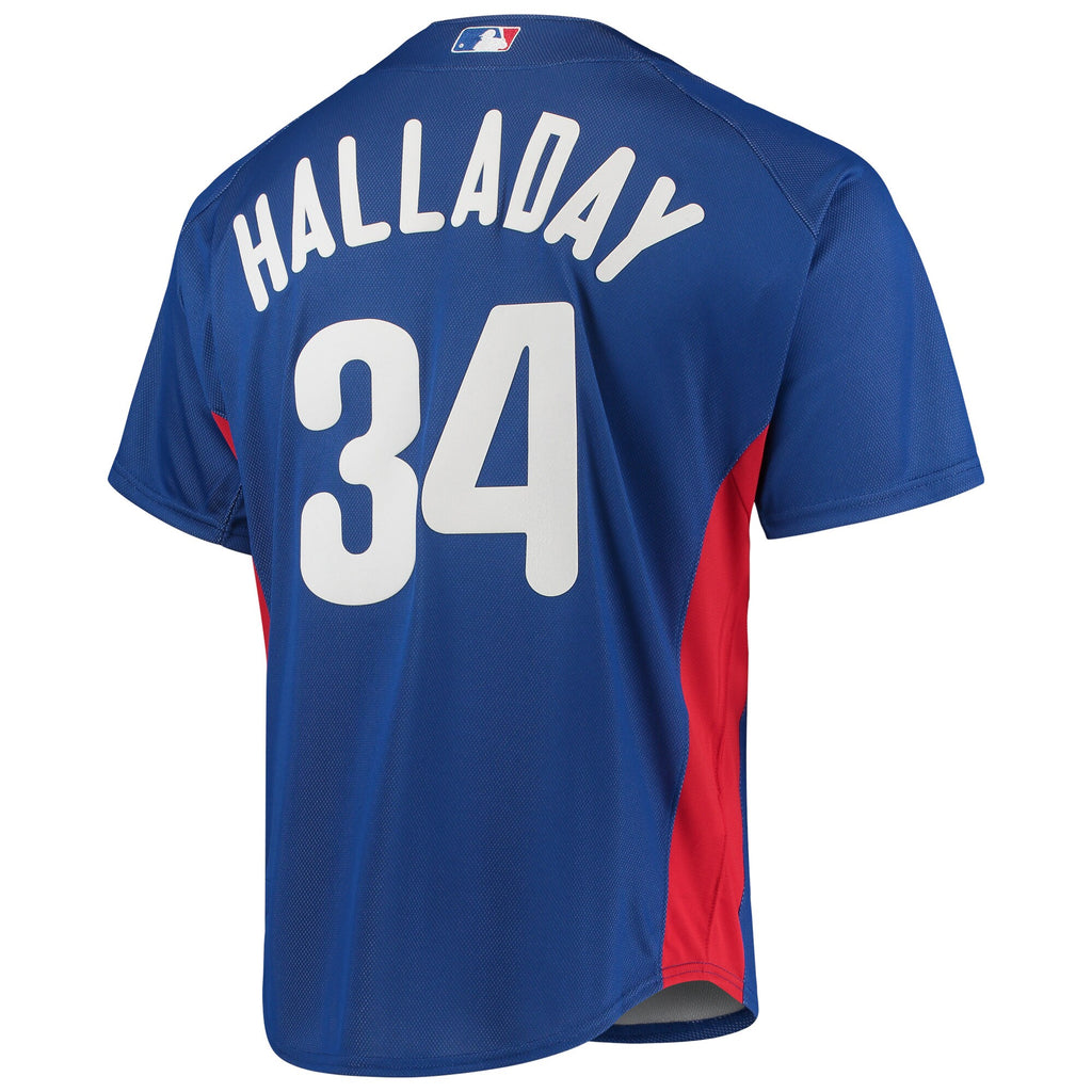 Mens Mitchell & Ness MLB AUTHENTIC BP PULLOVER JERSEY PHILLIES 2010 ROY HALLADAY