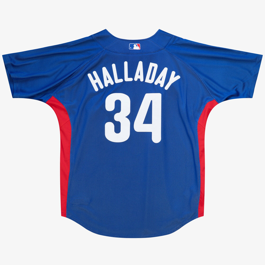 Mens Mitchell & Ness MLB AUTHENTIC BP PULLOVER JERSEY PHILLIES 2010 ROY HALLADAY