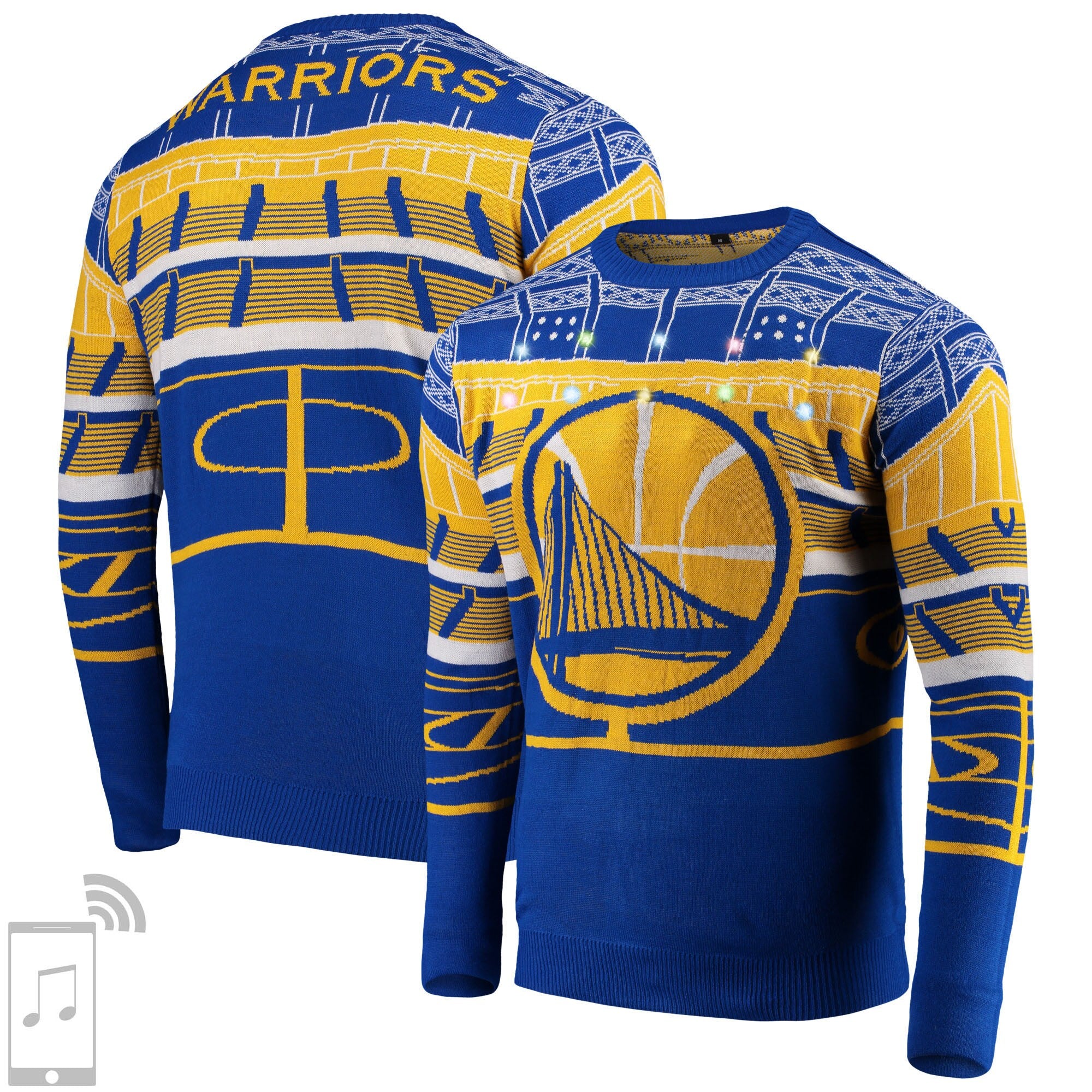 [STA0518-00001M] MENS FOCO NBA GS WARRIORS BLUETOOTH LIGHT UP UGLY SWEATER