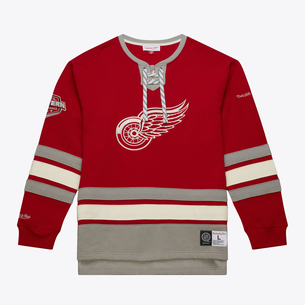 MENS MITCHELL & NESS NHL HERITAGE LACE-UP CREW CURRENT LOGO RED WINGS