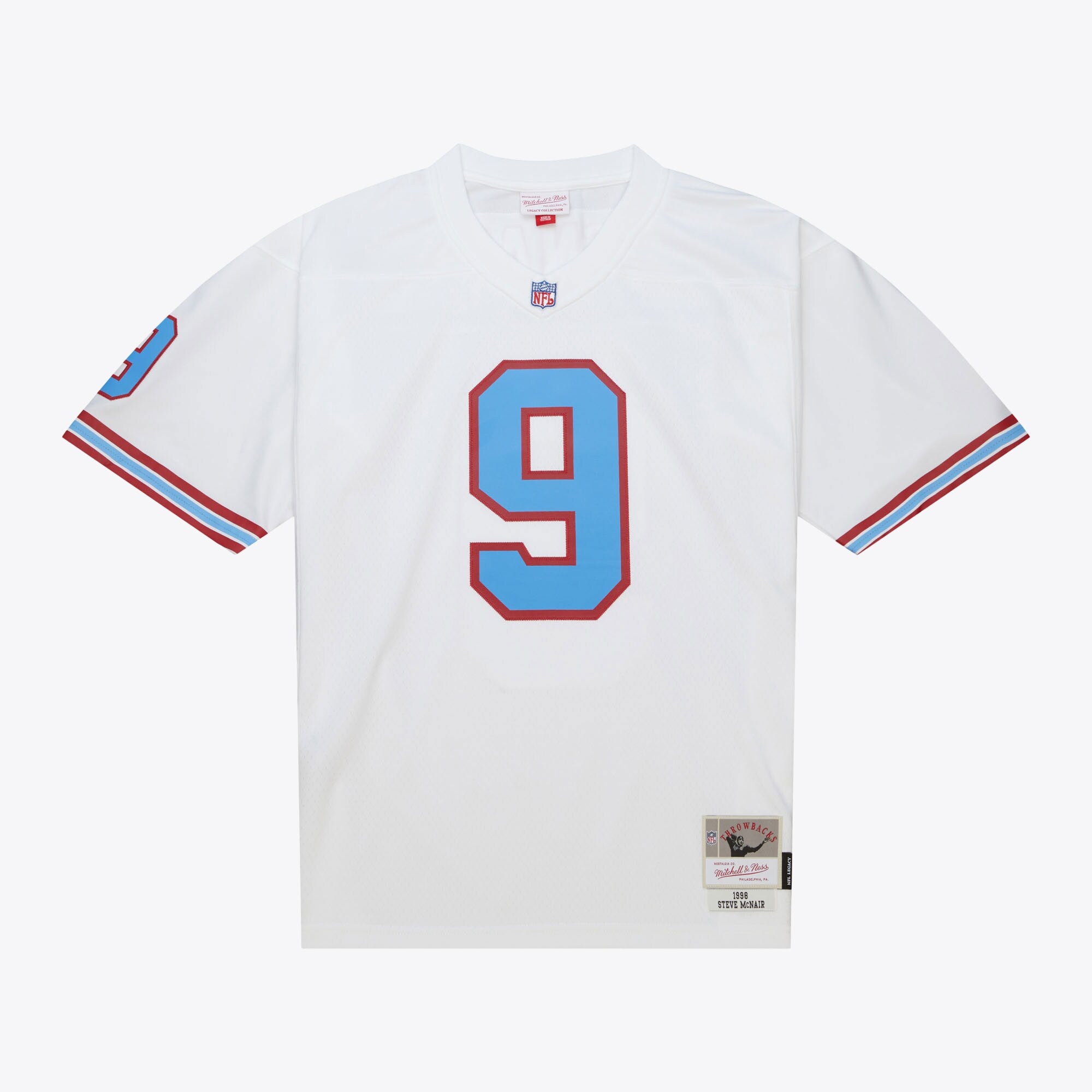Mens Mitchell & Ness NFL WHITE JERSEY OILERS 1998 STEVE MCNAIR