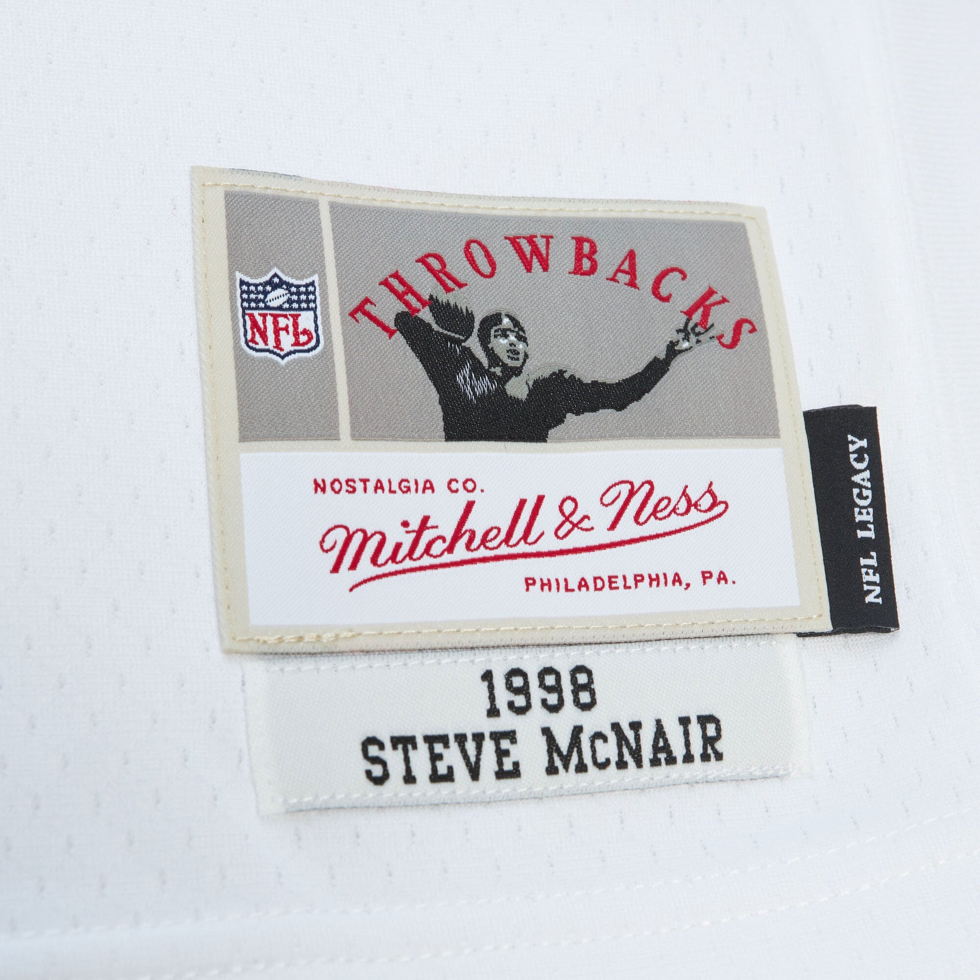 Mens Mitchell & Ness NFL WHITE JERSEY OILERS 1998 STEVE MCNAIR