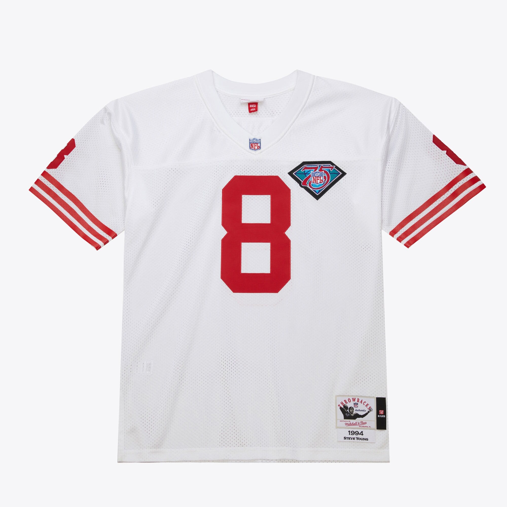Mens Mitchell & Ness NFL WHITE JERSEY 49ERS 1994 STEVE YOUNG