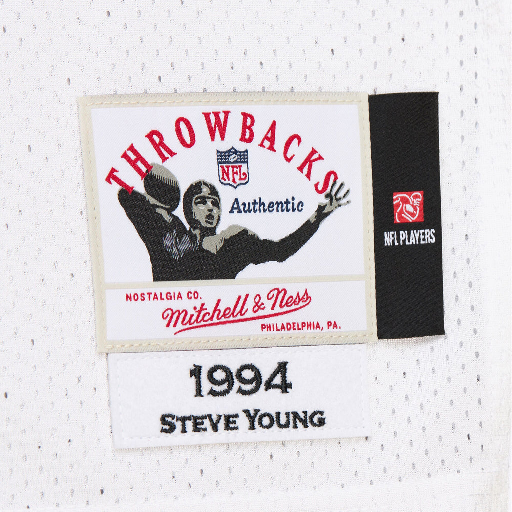 Mens Mitchell & Ness NFL WHITE JERSEY 49ERS 1994 STEVE YOUNG