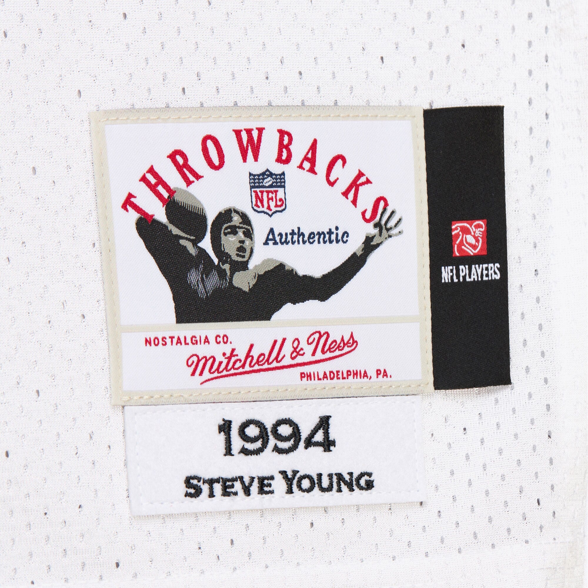 Mens Mitchell & Ness NFL WHITE JERSEY 49ERS 1994 STEVE YOUNG
