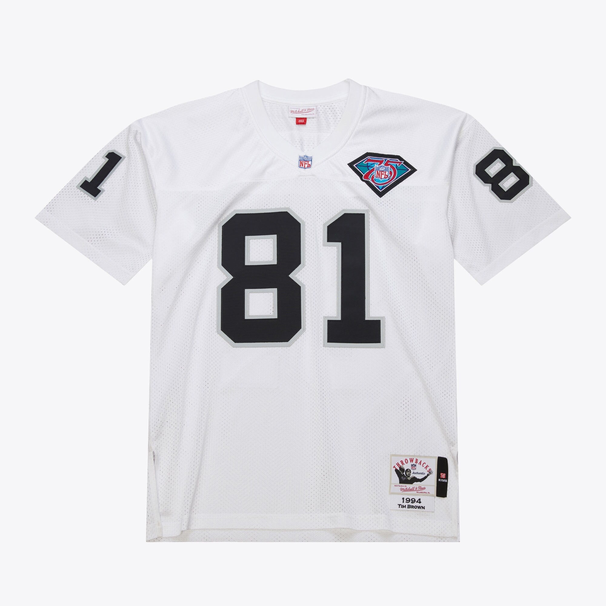 MENS MITCHELL & NESS NFL WHITE JERSEY RAIDERS 1994 TIM BROWN
