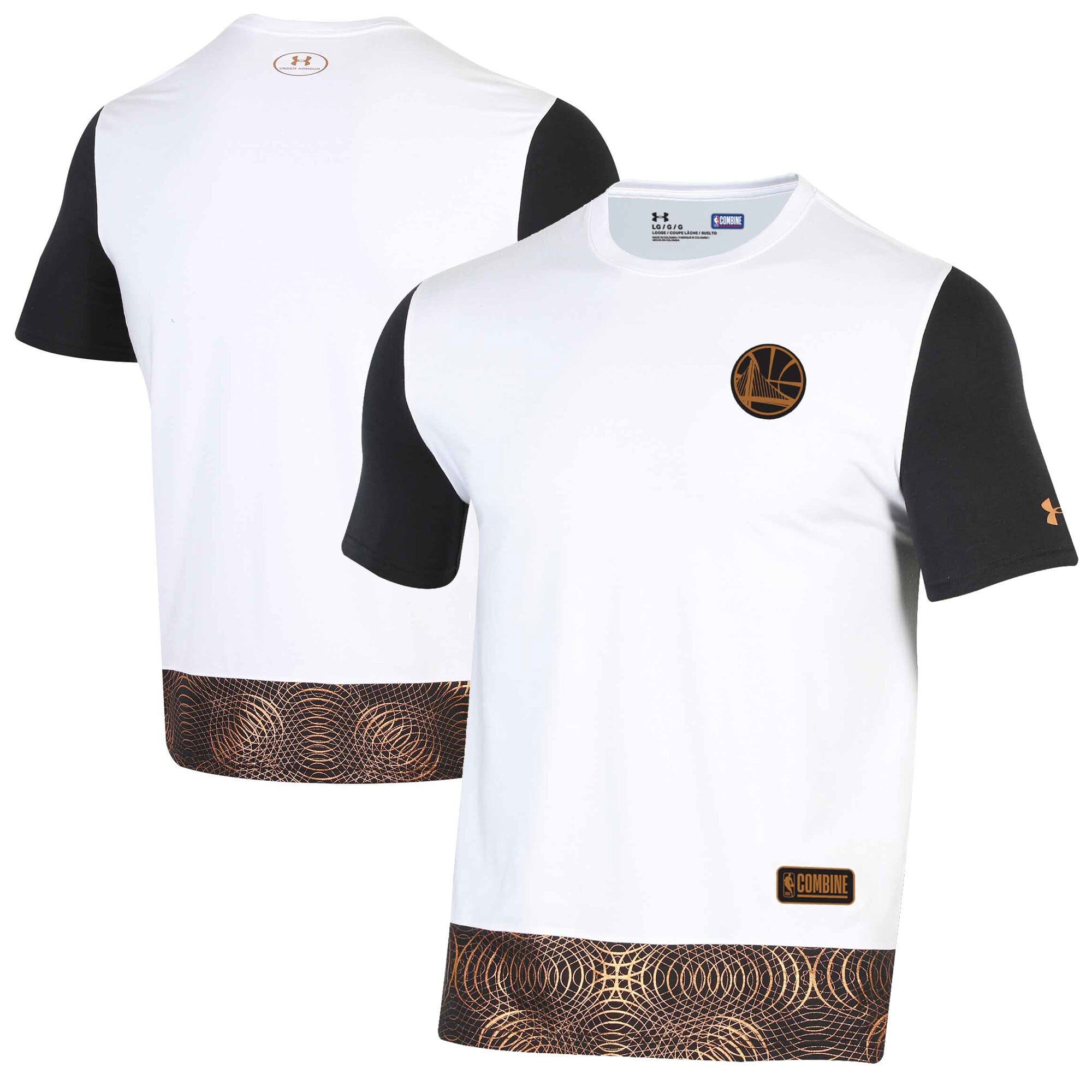 [1318793-109] MENS UNDER ARMOUR NBA GS WARRIORS 2018 NBA COMBINE ALPHA T-SHIRT