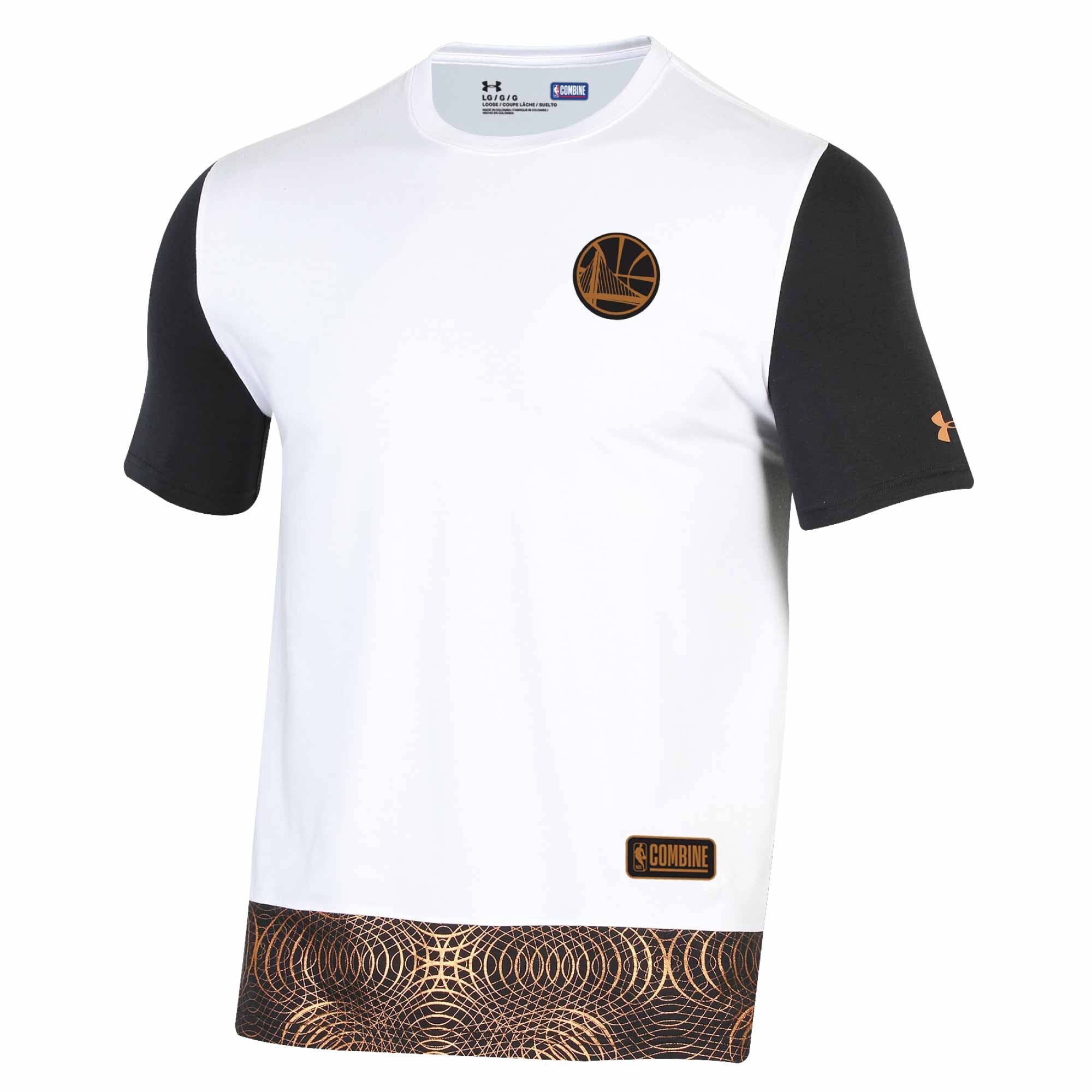 [1318793-109] MENS UNDER ARMOUR NBA GS WARRIORS 2018 NBA COMBINE ALPHA T-SHIRT