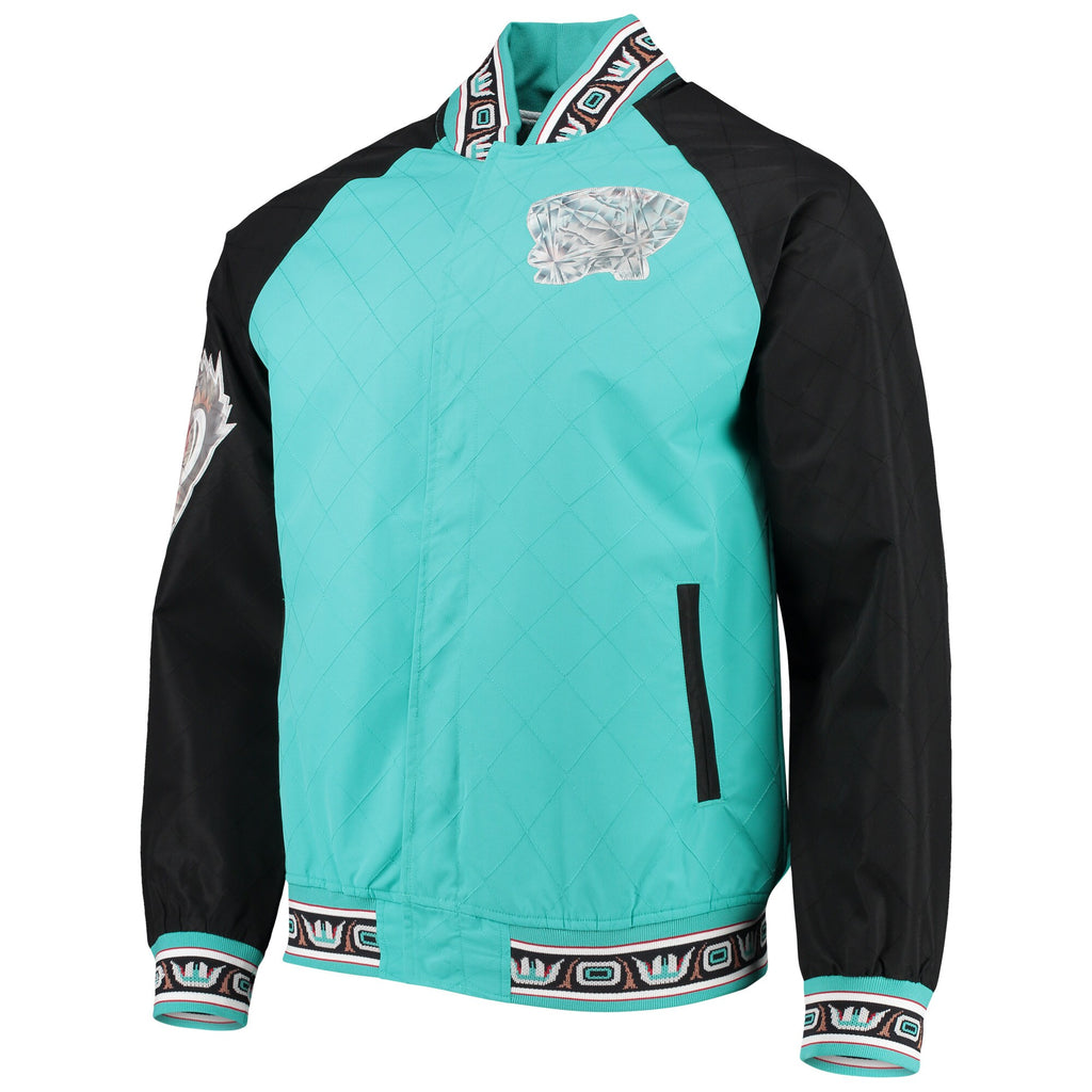 [OJBF1201-VGRYYPPPLTTL] MENS MITCHELL & NESS 75TH ANNI WARM UP JACKET GRIZZLIES