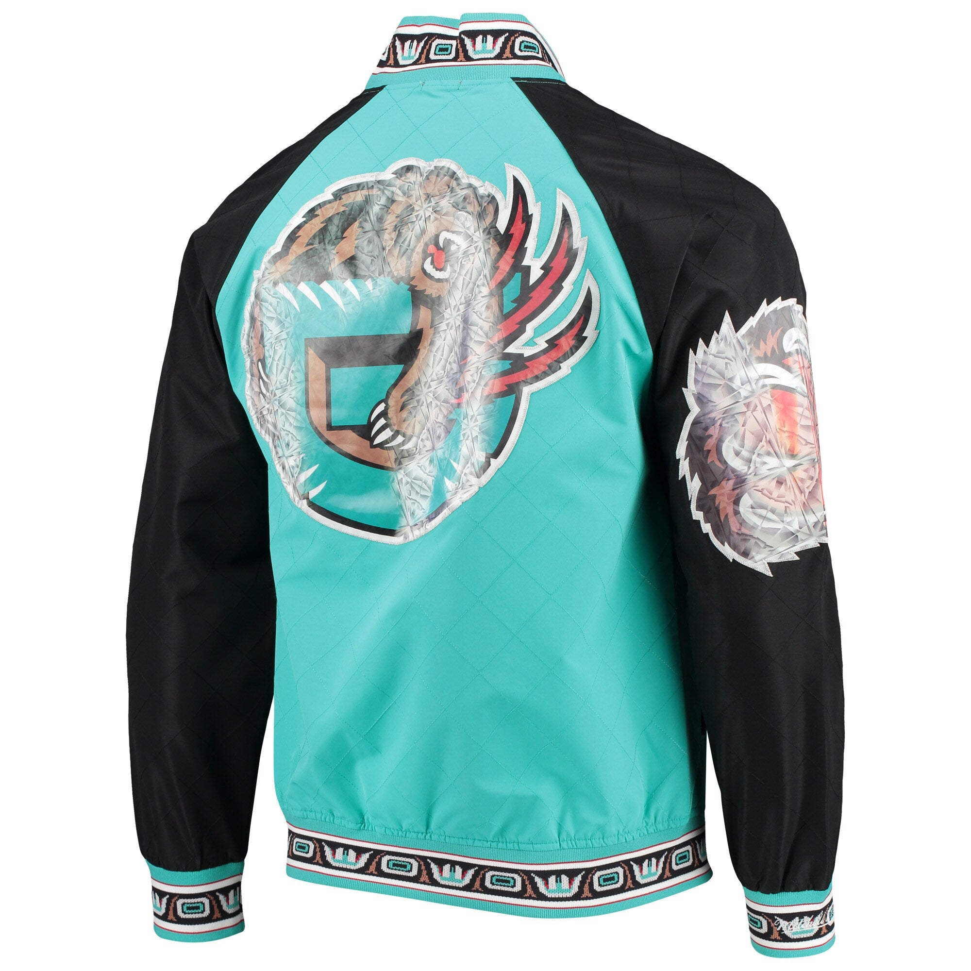 [OJBF1201-VGRYYPPPLTTL] MENS MITCHELL & NESS 75TH ANNI WARM UP JACKET GRIZZLIES