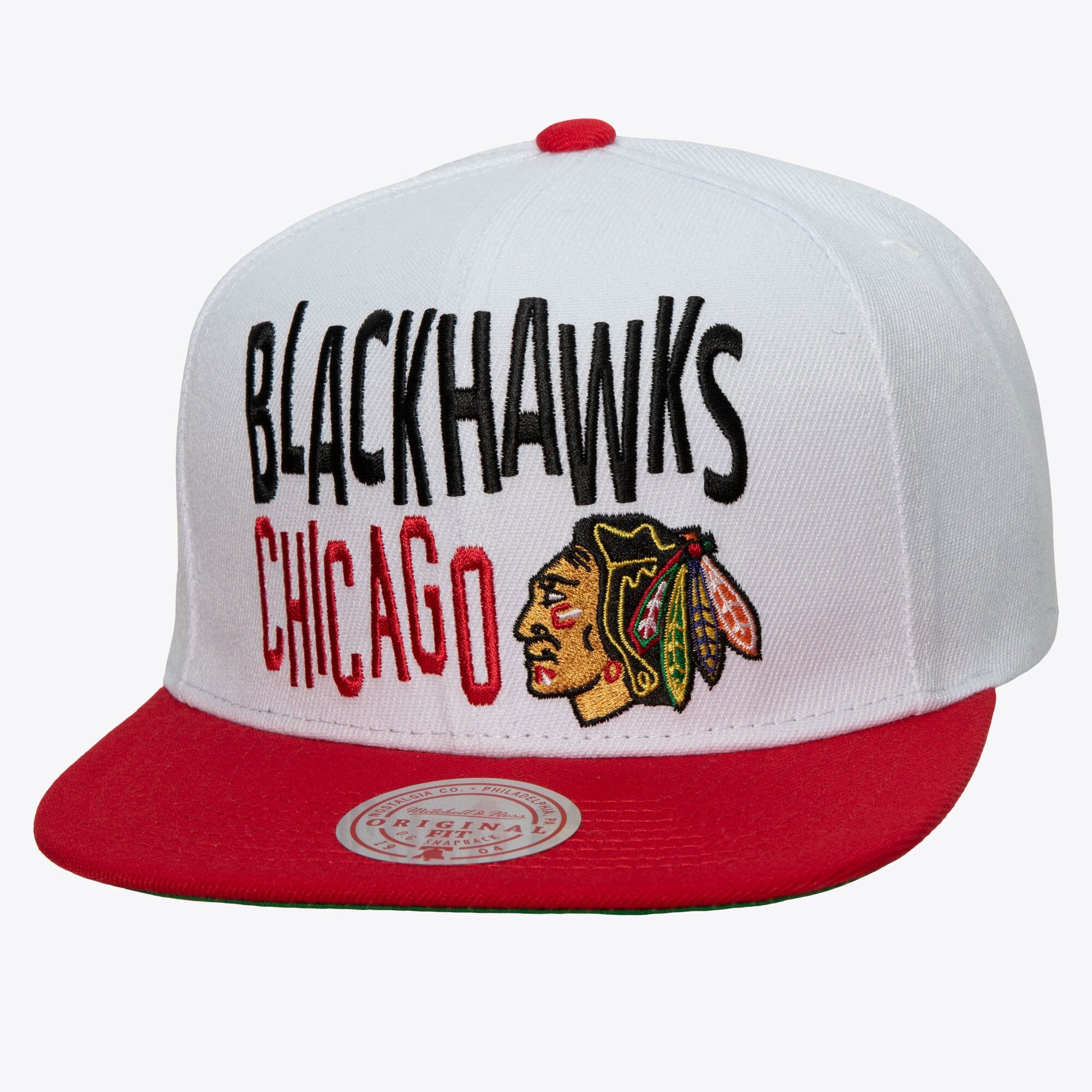 MENS MITCHELL & NESS NHL TOSS UP SNAPBACK BLACKHAWKS - WHITE