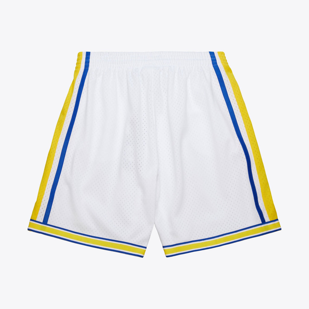 MENS MITCHELL & NESS NBA WHITE SHORTS WARRIORS 1990