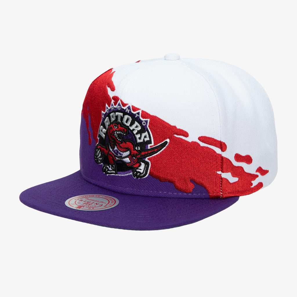 MENS MITCHELL & NESS NBA PAINTBRUSH SNAPBACK HWC RAPTORS - WHITE-PURPLE
