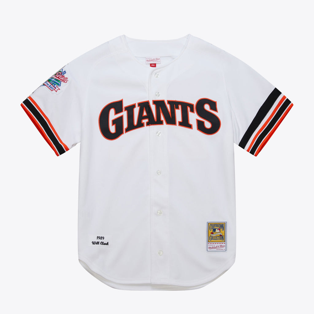 Mens Mitchell & Ness MLB HOME WORLD SERIES JERSEY GIANTS 1989 WILLIE CLARK
