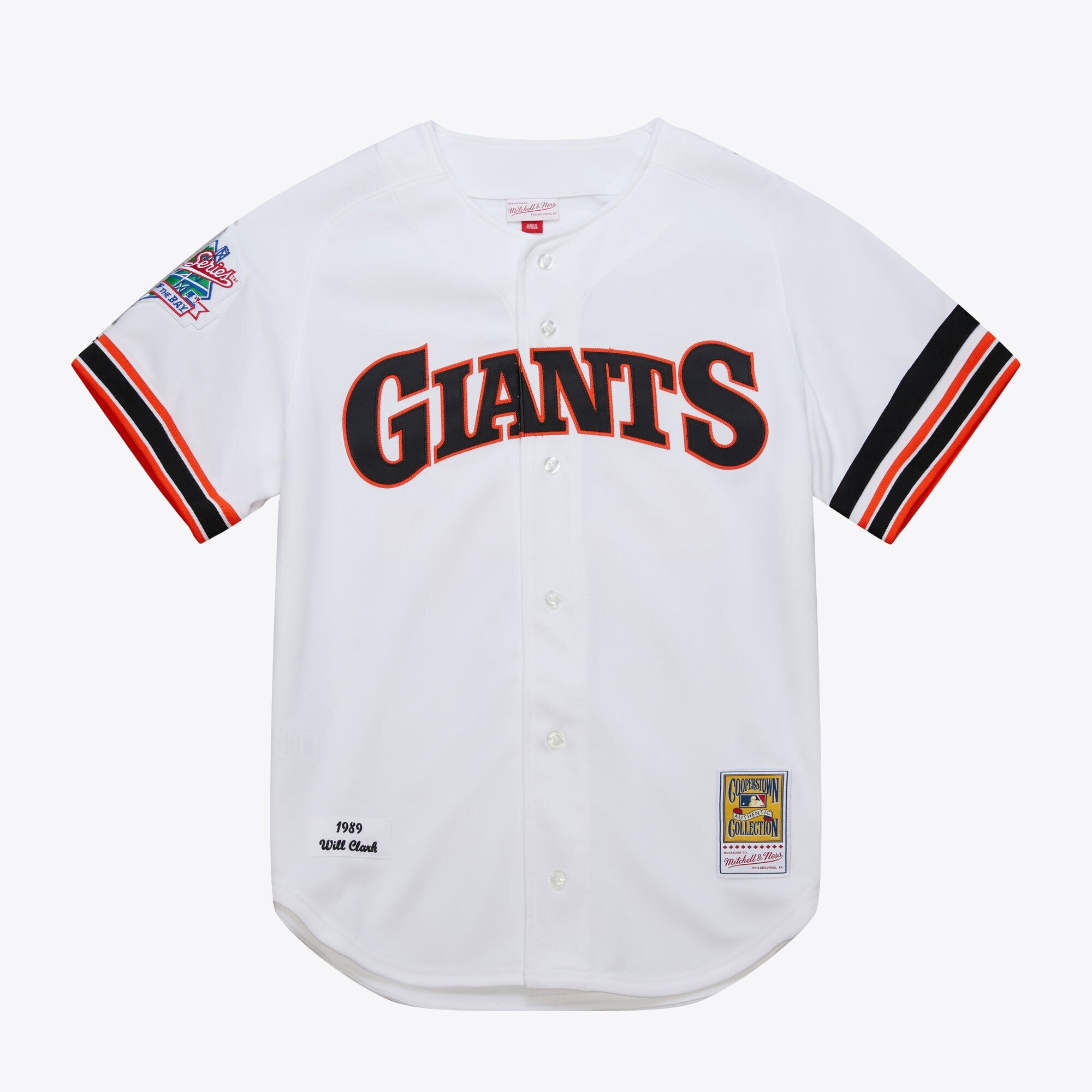 Mens Mitchell & Ness MLB HOME WORLD SERIES JERSEY GIANTS 1989 WILLIE CLARK