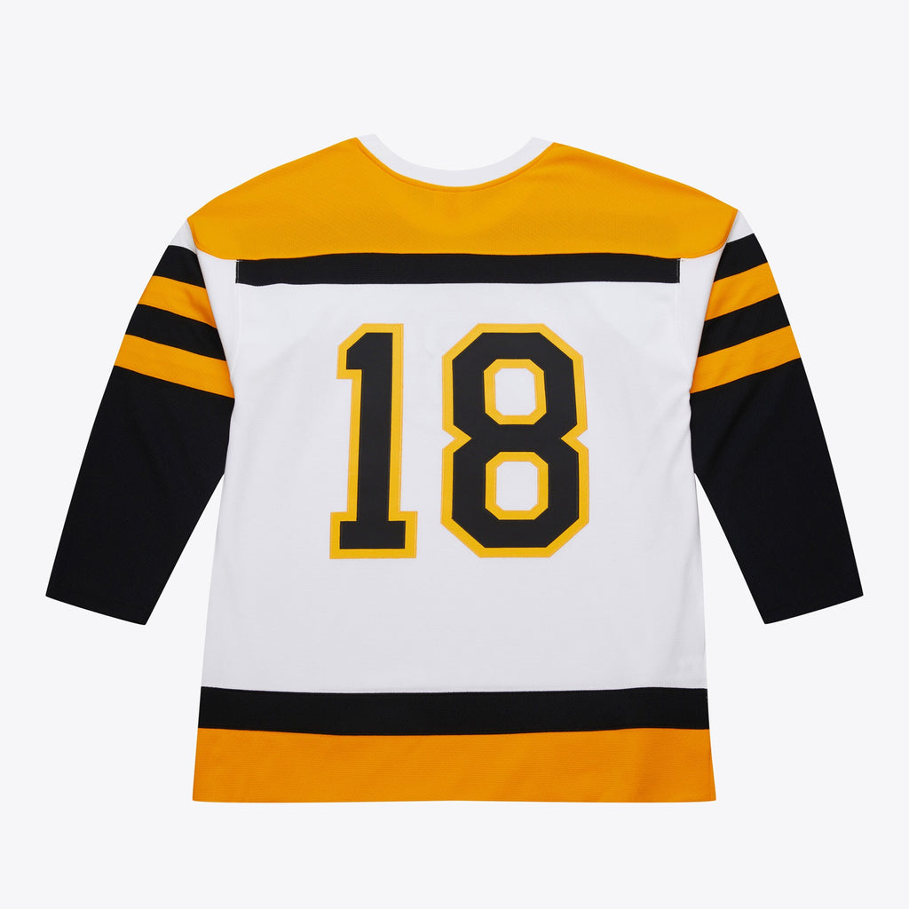 Mens Mitchell & Ness NHL WHITE JERSEY BRUINS 1958 WILLIE O'REE