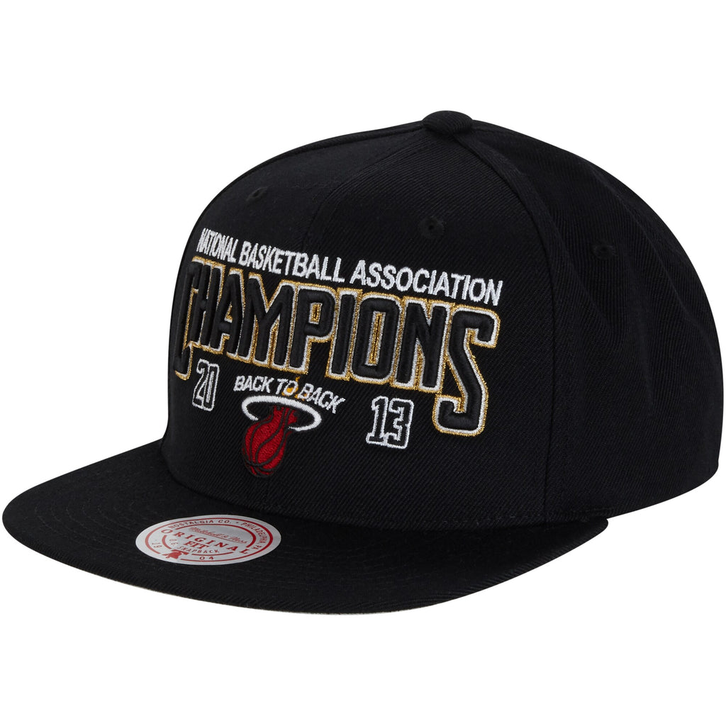 MENS MITCHELL & NESS NBA CHAMPS SNAPBACK HWC HEAT - BLACK