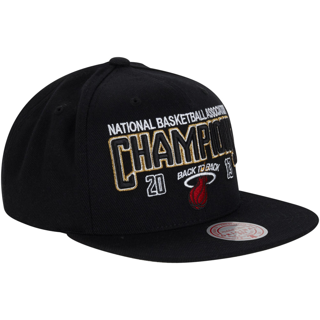 MENS MITCHELL & NESS NBA CHAMPS SNAPBACK HWC HEAT - BLACK