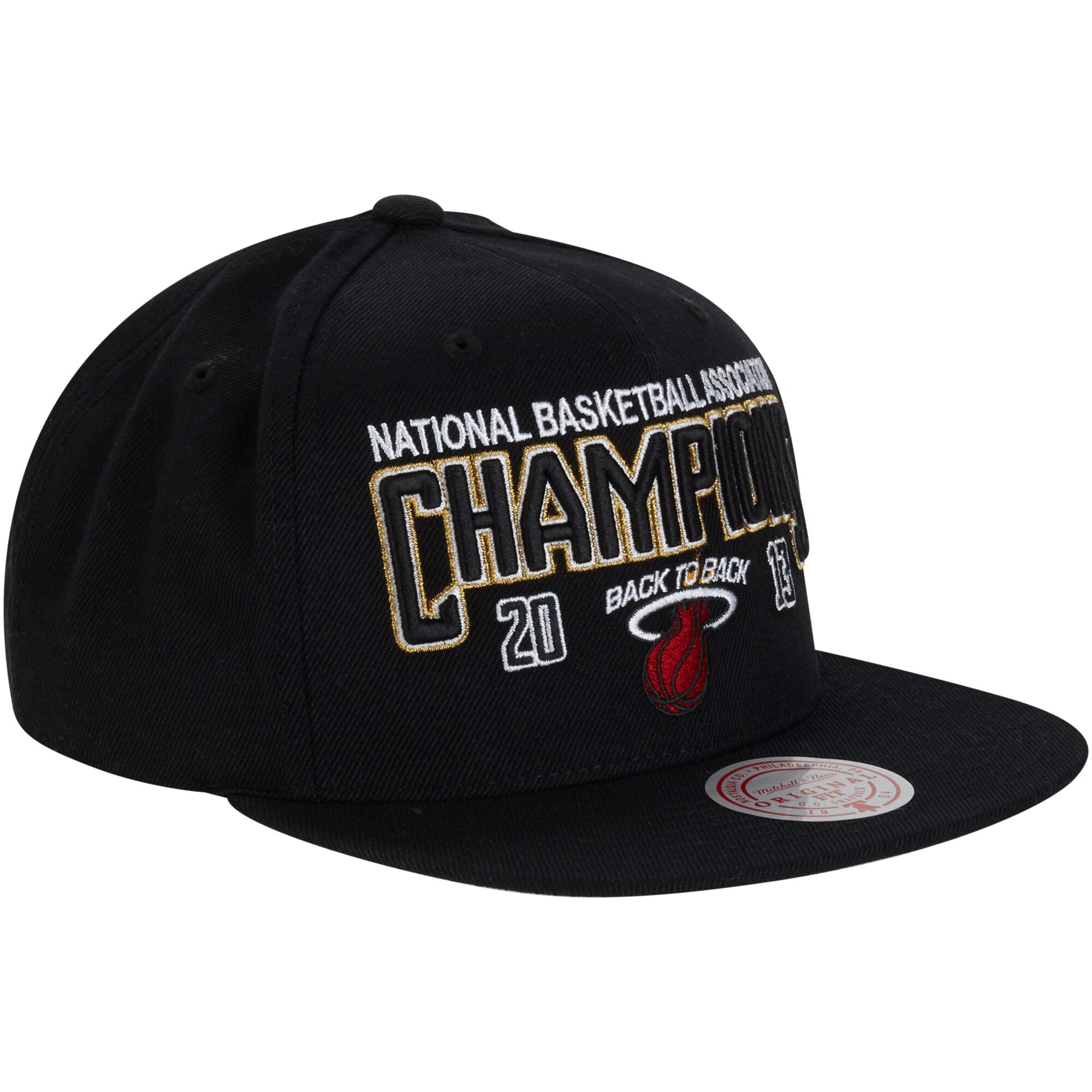 MENS MITCHELL & NESS NBA CHAMPS SNAPBACK HWC HEAT - BLACK