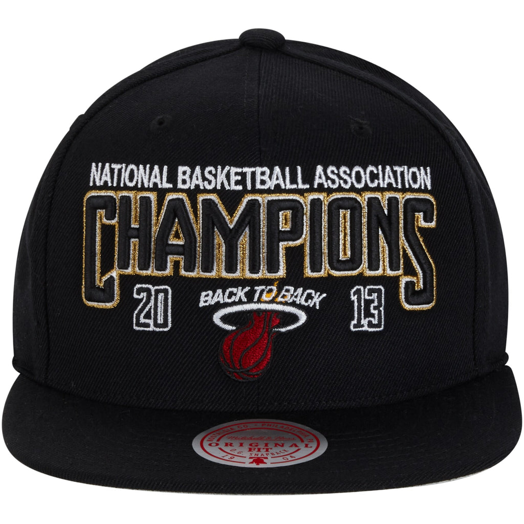 MENS MITCHELL & NESS NBA CHAMPS SNAPBACK HWC HEAT - BLACK